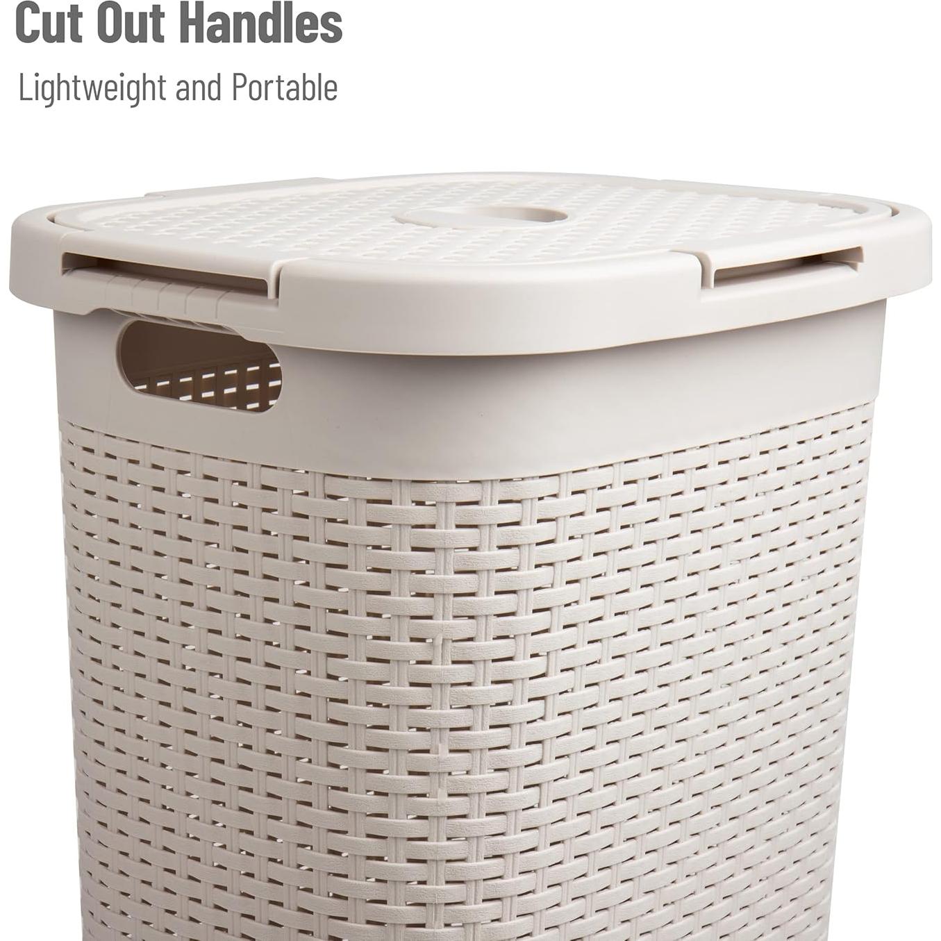 Cesto de Ropa Slim Mind Reader 60L con Tapa Marfil