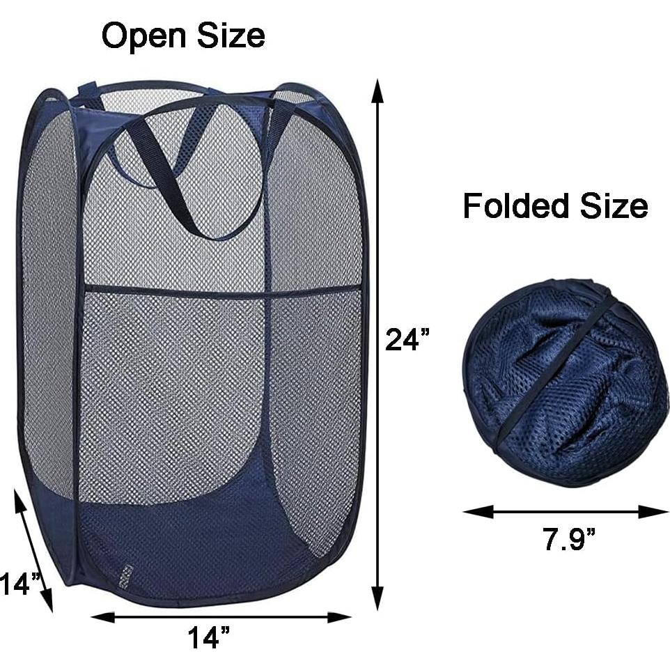 Cestas de Ropa Plegables Buenod 77L 2 Paquetes Negro/Azul