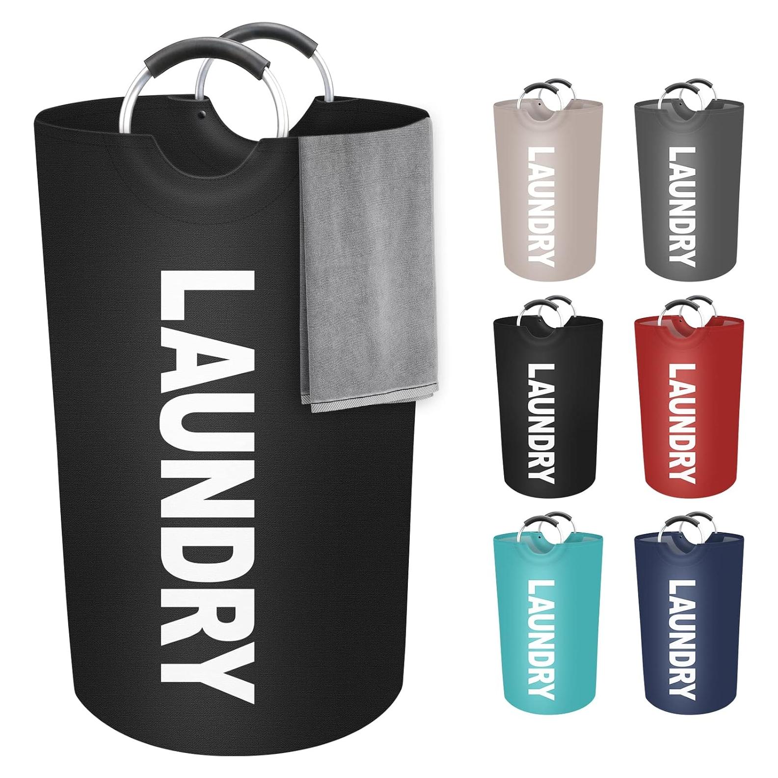 Cesta de Ropa Plegable StorageRight 90L Impermeable Negra