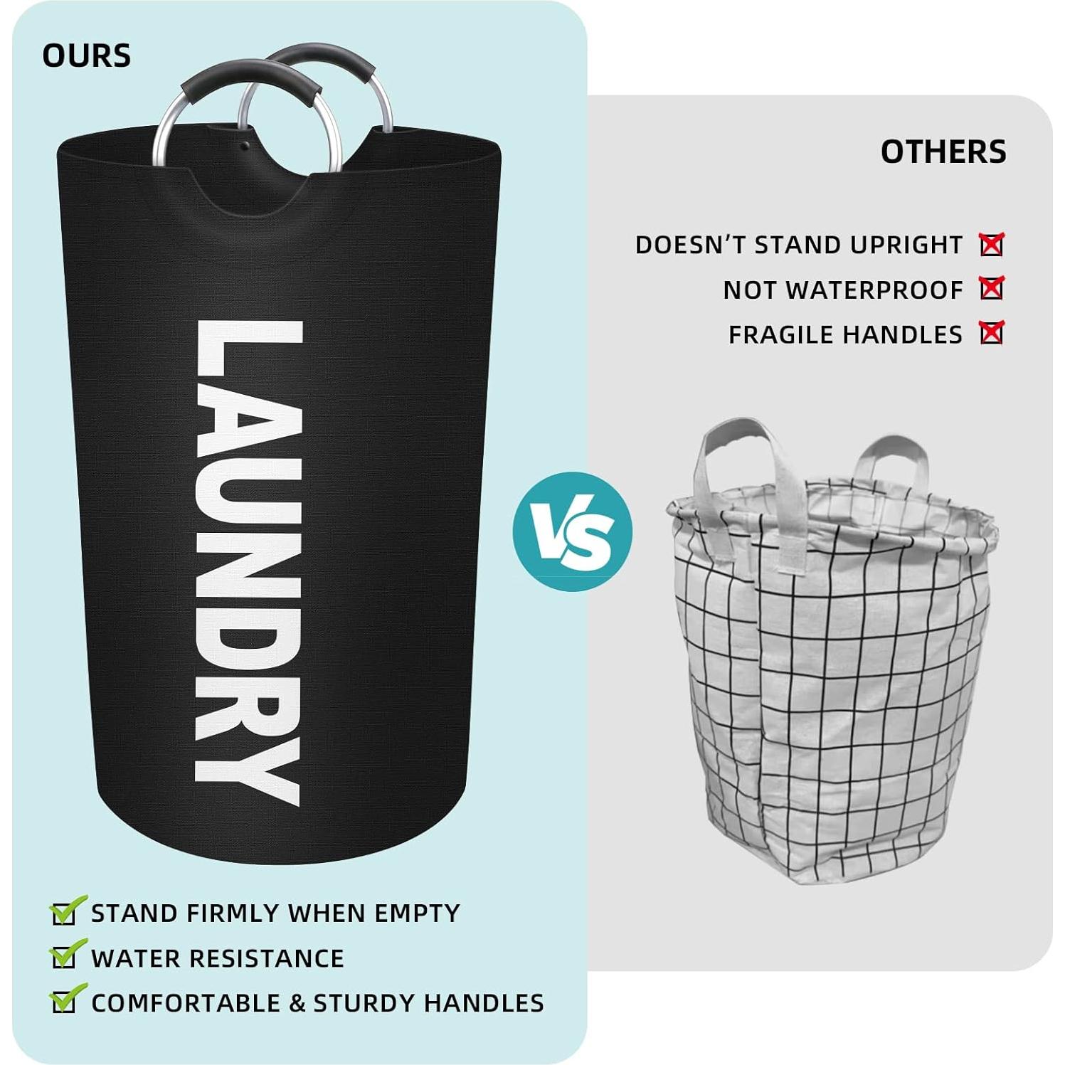 Cesta de Ropa Plegable StorageRight 90L Impermeable Negra