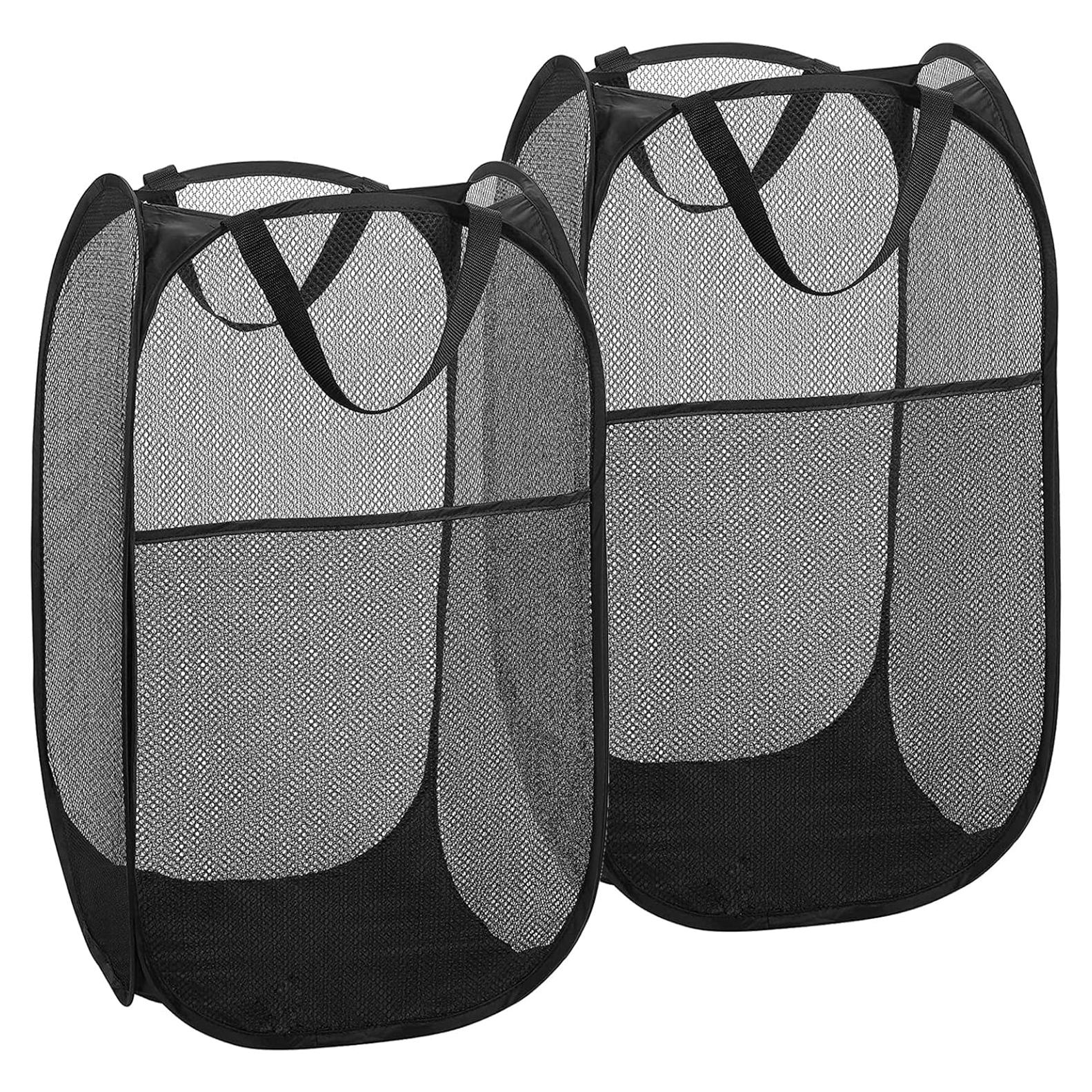 Cesta de Ropa Plegable LVXINLI 61x36x33 cm Negra - 2 Unidades