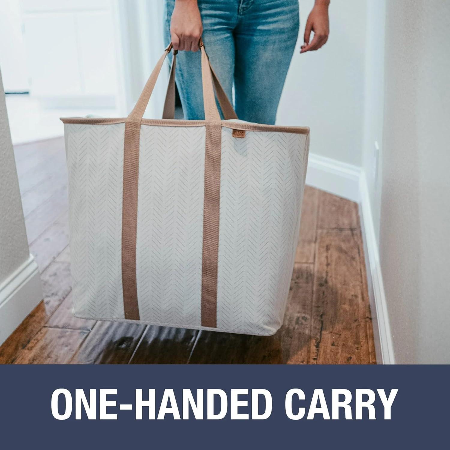 Cesta de Ropa Plegable CleverMade LUXE Marrón 64L 2-Pack