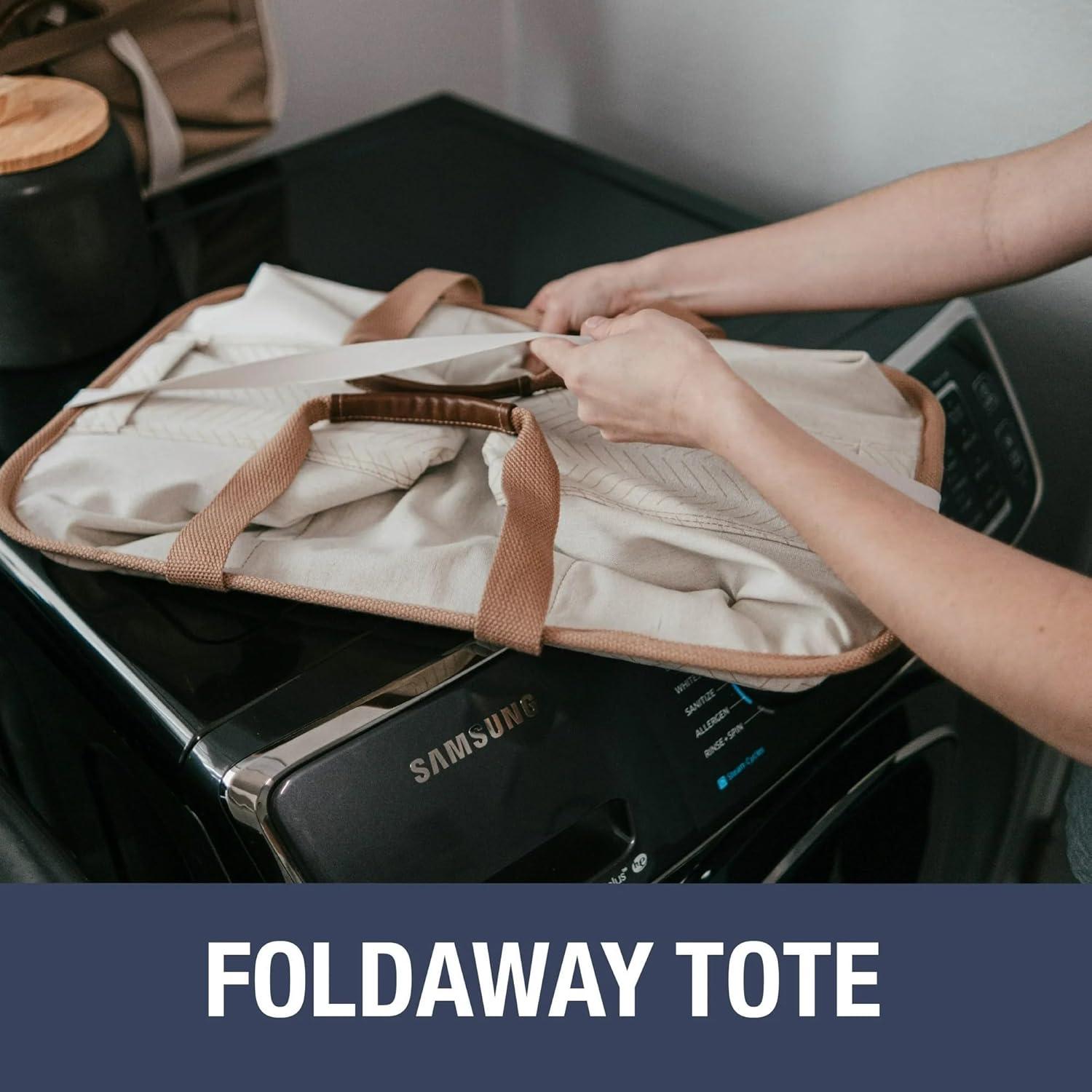 Cesta de Ropa Plegable CleverMade LUXE Marrón 64L 2-Pack