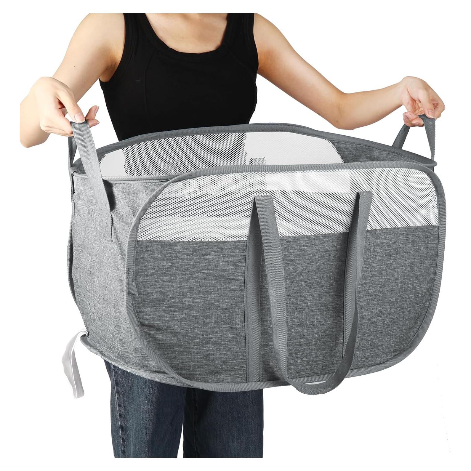 Cesta de Ropa Plegable BATTOO Gris 82L Resistente y Portátil