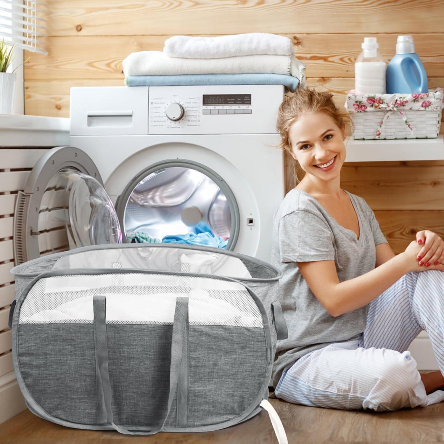 Cesta de Ropa Plegable BATTOO Gris 82L Resistente y Portátil