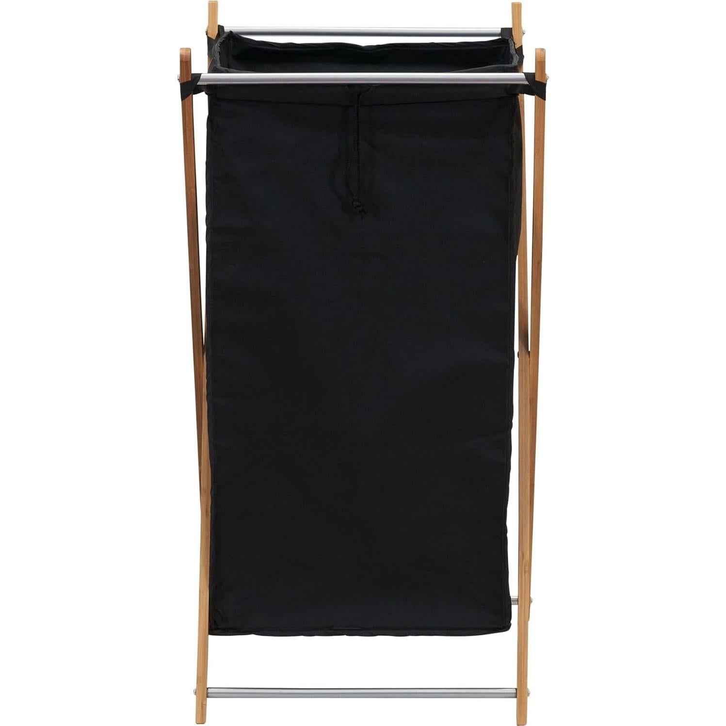 Cesto de Bambú Household Essentials 40L Plegable con Forro Negro