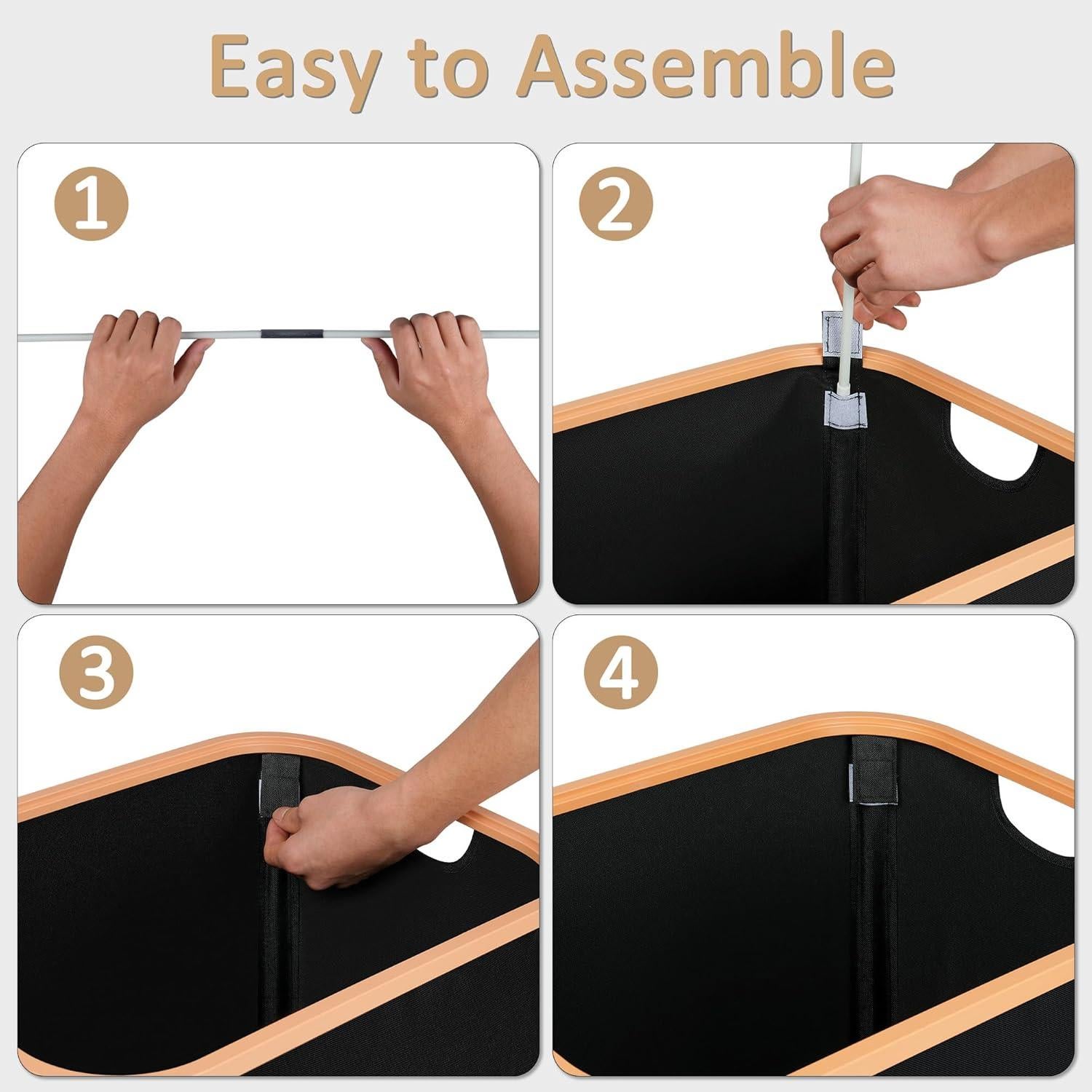 Cesta de lavandería delgada Vincona 75L con tapa negra