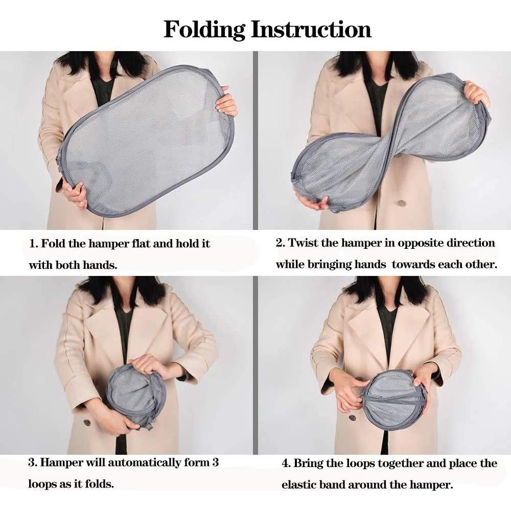 Cesta de Lavandería Plegable Larpur 21 Galones Gris