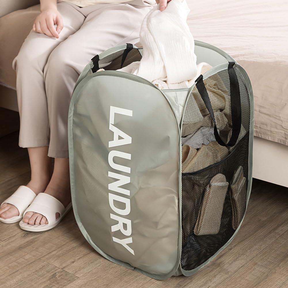 Cestas de Lavandería Larpur Pop Up 2 Piezas 81.4 L Gris Azul