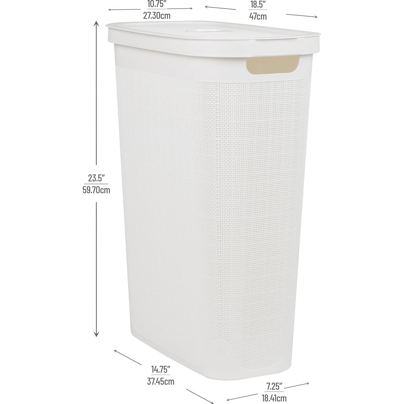 Cesto de Ropa Slim Mind Reader 40L Blanco con Tapa