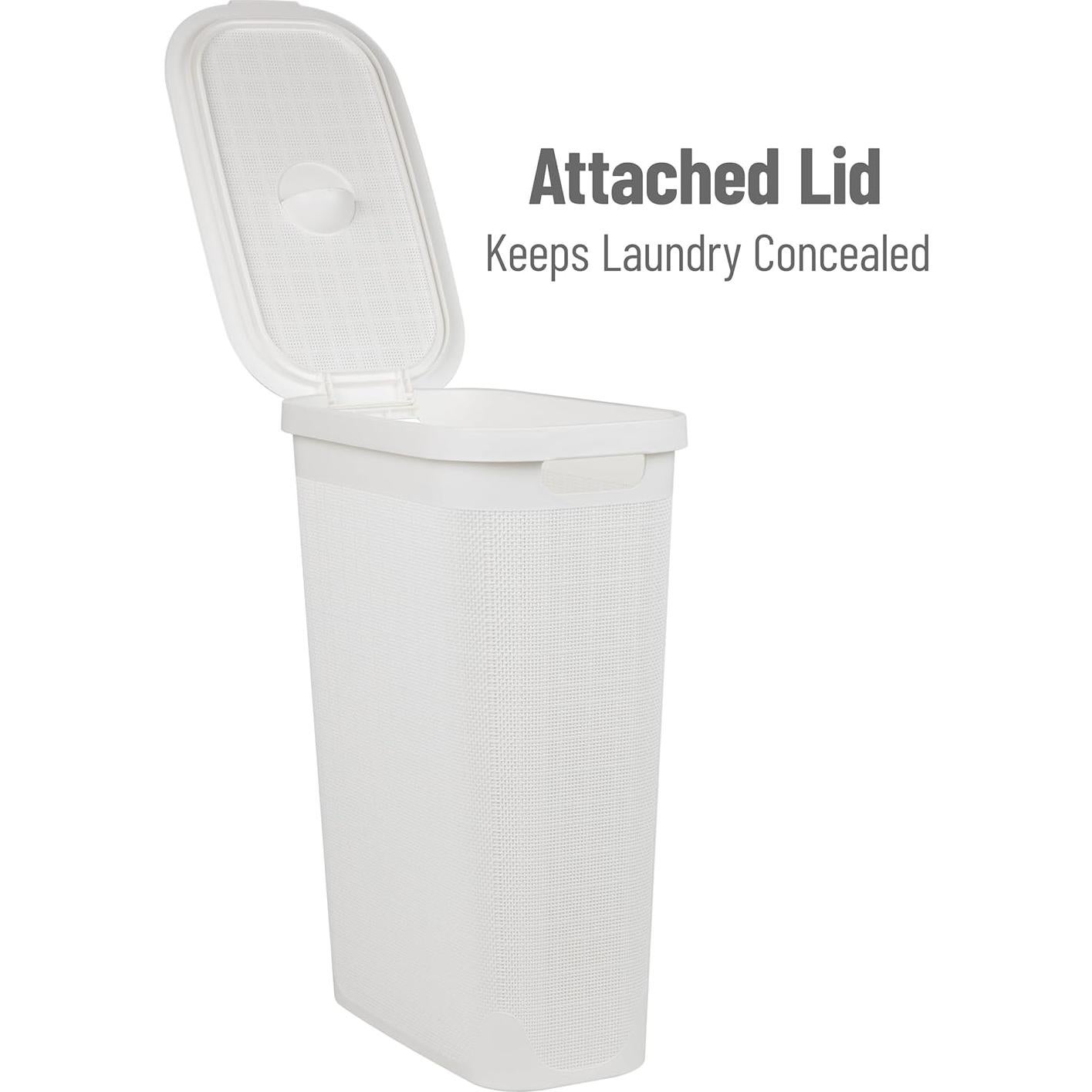 Cesto de Ropa Slim Mind Reader 40L Blanco con Tapa