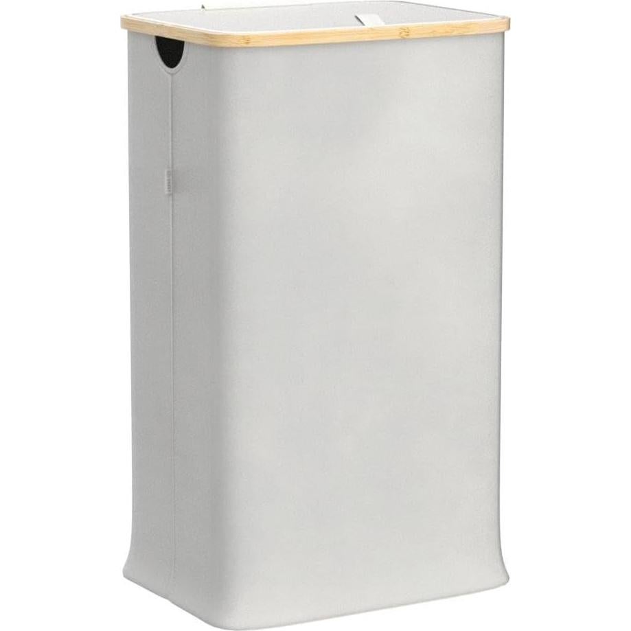 Cesta de Ropa Beige Lonbet con Tapa y Asas - 98 Litros