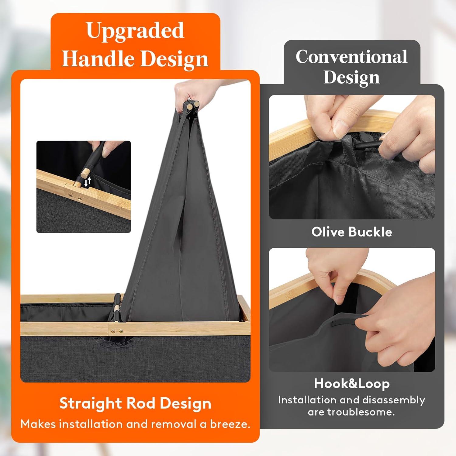 Cesta de Ropa Sucia Doble Lifewit 160L con Tapa y Asas