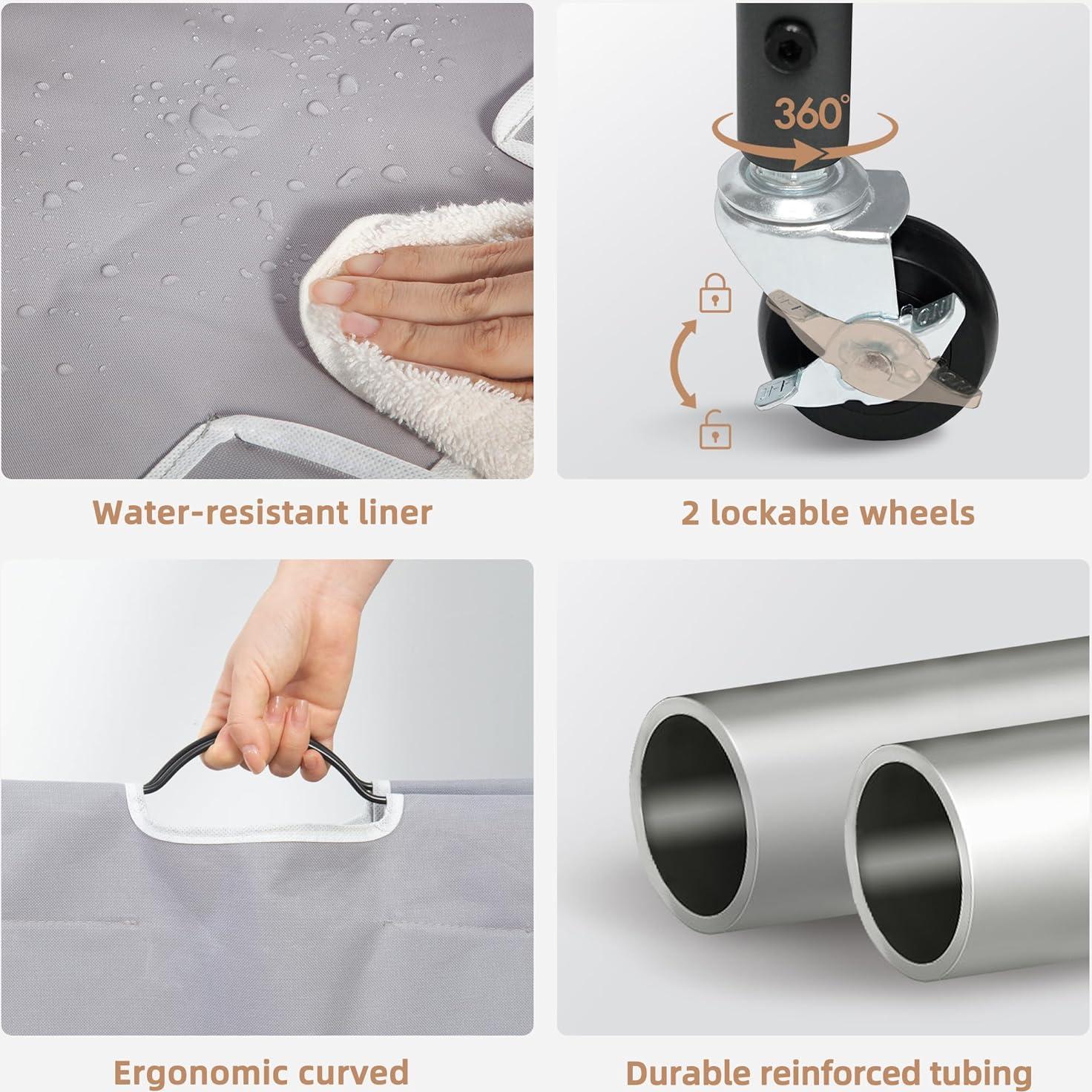 Carro Clasificador de Ropa STORAGE MANIAC 3 Secciones Gris 136L