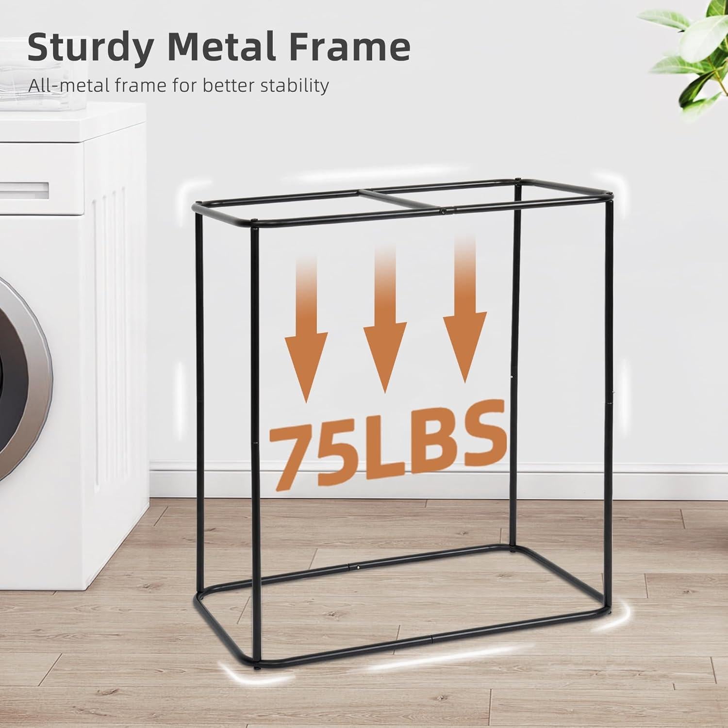 Cesta de Ropa Doble Storage Maniac 136L con Tapa y Asas