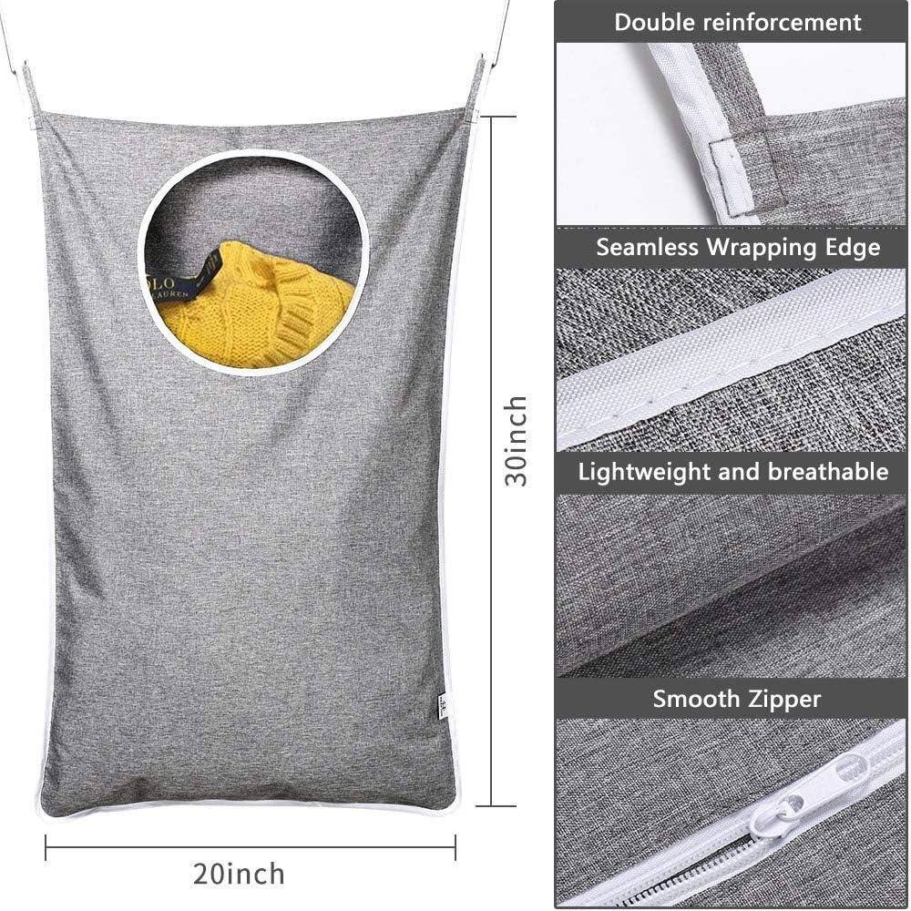 Bolsa de Lavandería Colgante KEEPJOY 2 Piezas Gris 72L