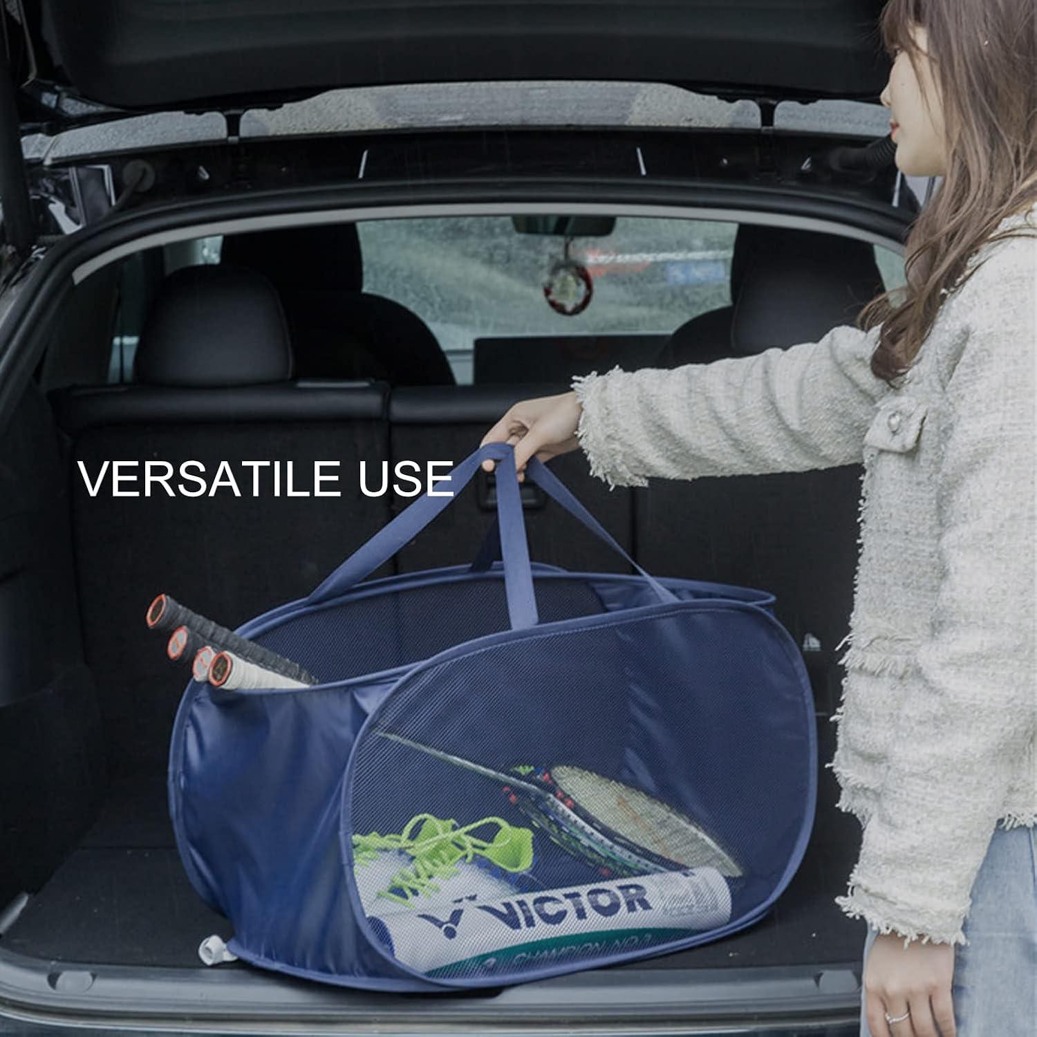 Cesta de lavandería plegable HONOMA con bolsillo lateral - Gris