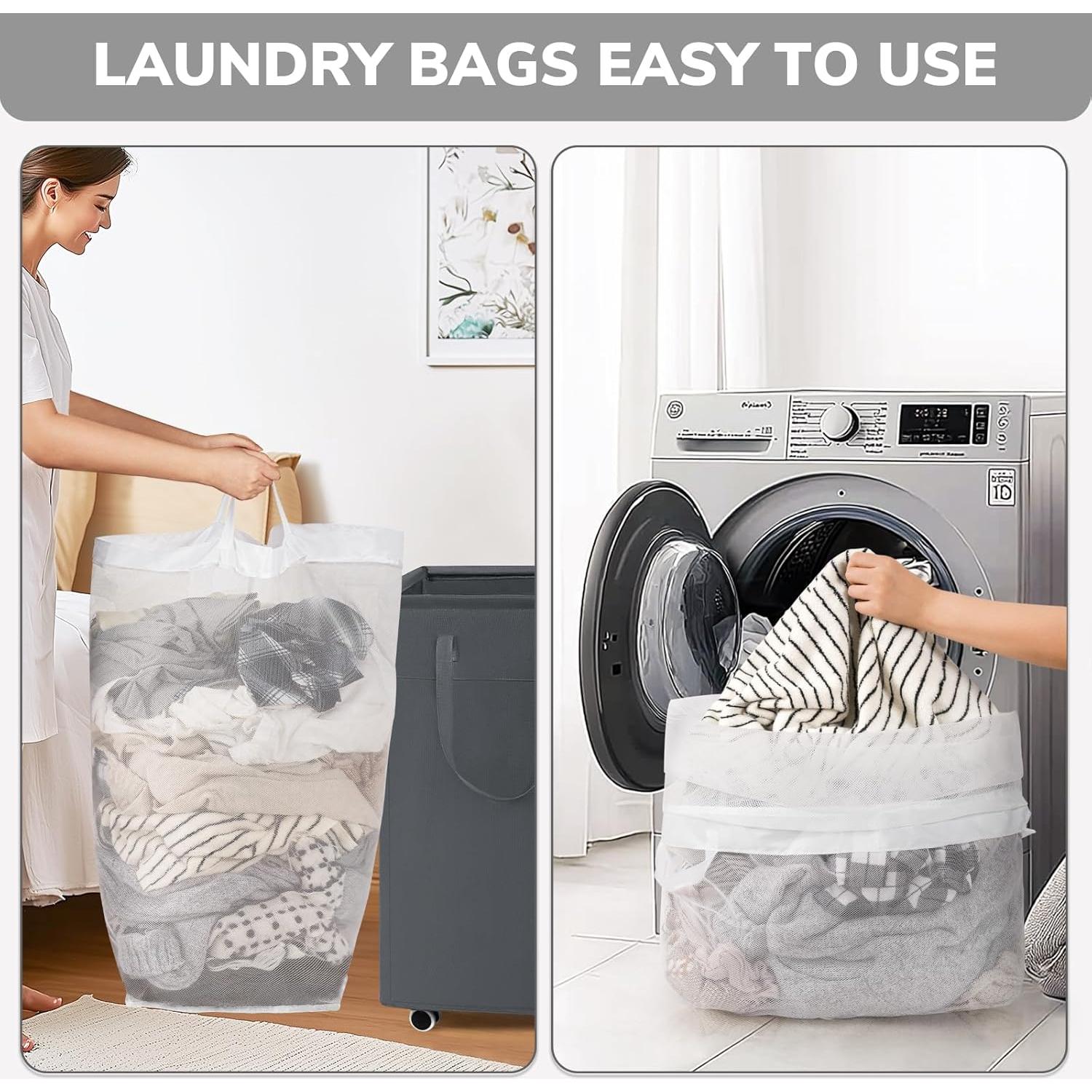 Cesta de Ropa Goodpick 75L con Ruedas y Bolsa Extraíble Gris