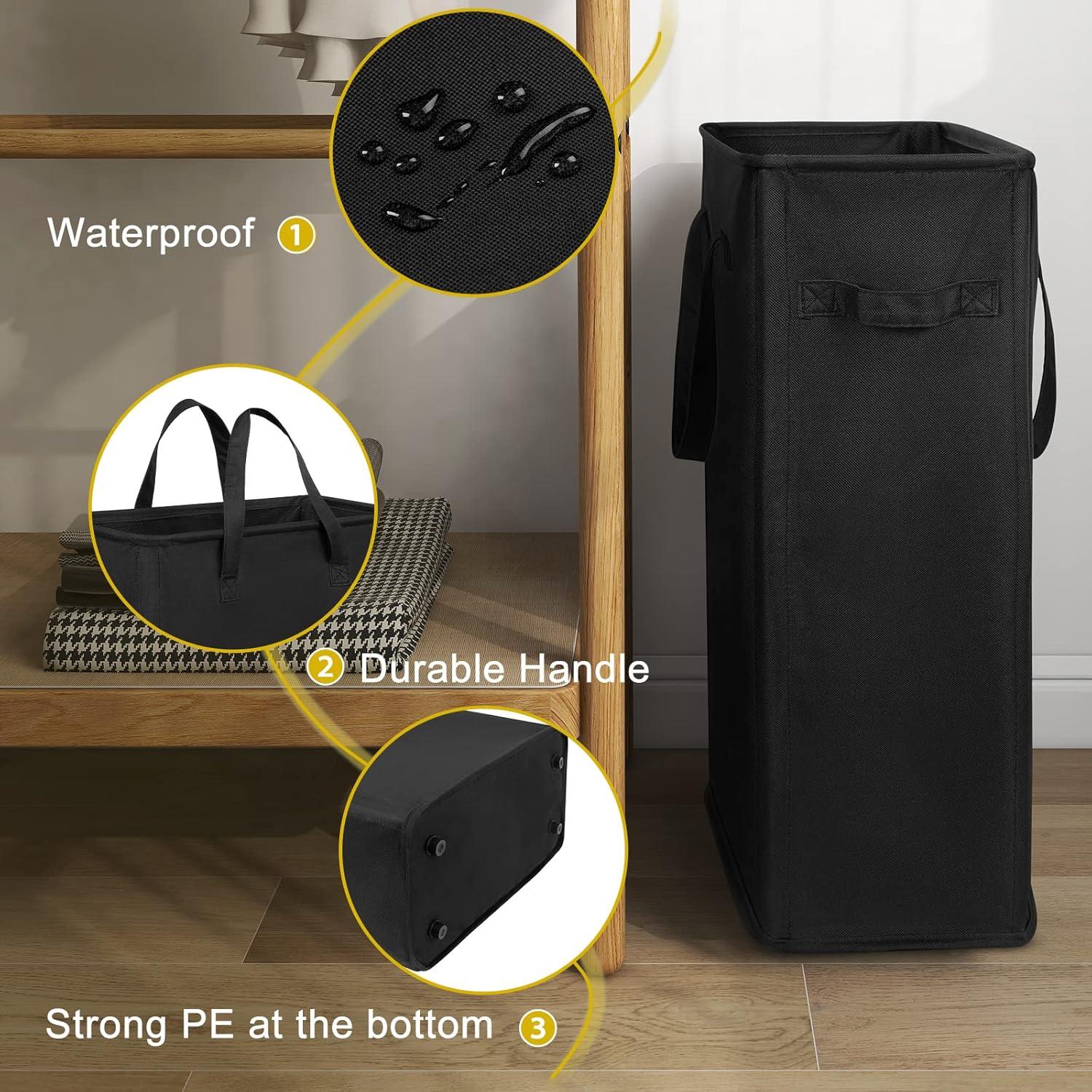 Cesta de Ropa Plegable Chrislley 45L Negra 38x20x55 cm