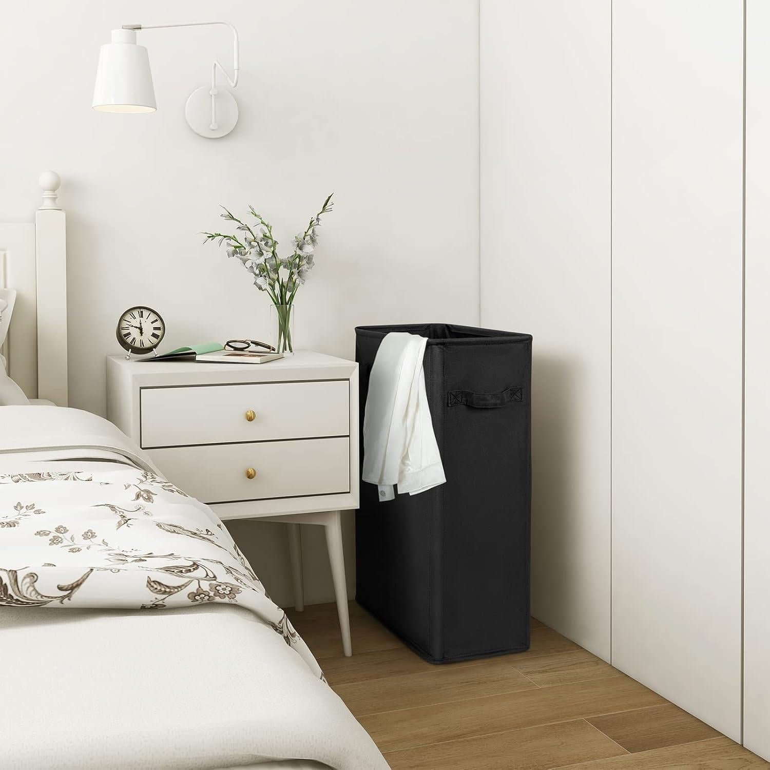 Cesta de Ropa Plegable Chrislley 45L Negra 38x20x55 cm