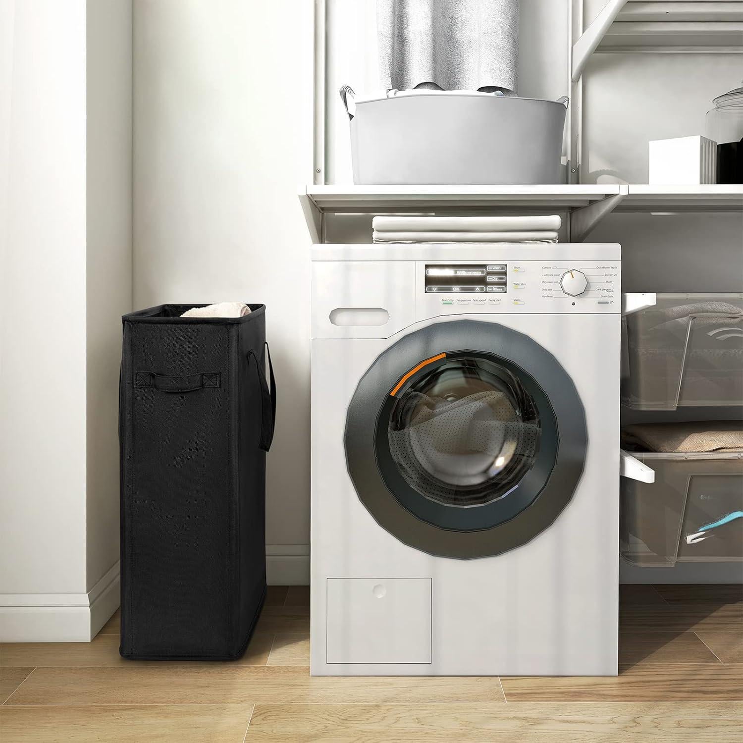 Cesta de Ropa Plegable Chrislley 45L Negra 38x20x55 cm