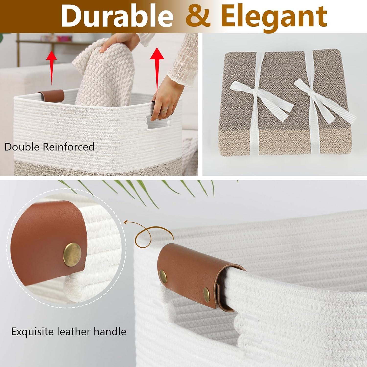 Cesta de Ropa 96L SIXDOVE Algodón Tejida Amarillo Gradiente