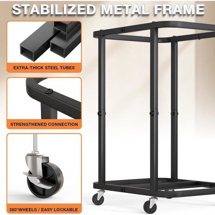 Cesta de Ropa Grande con Ruedas Alentar 150L Negra