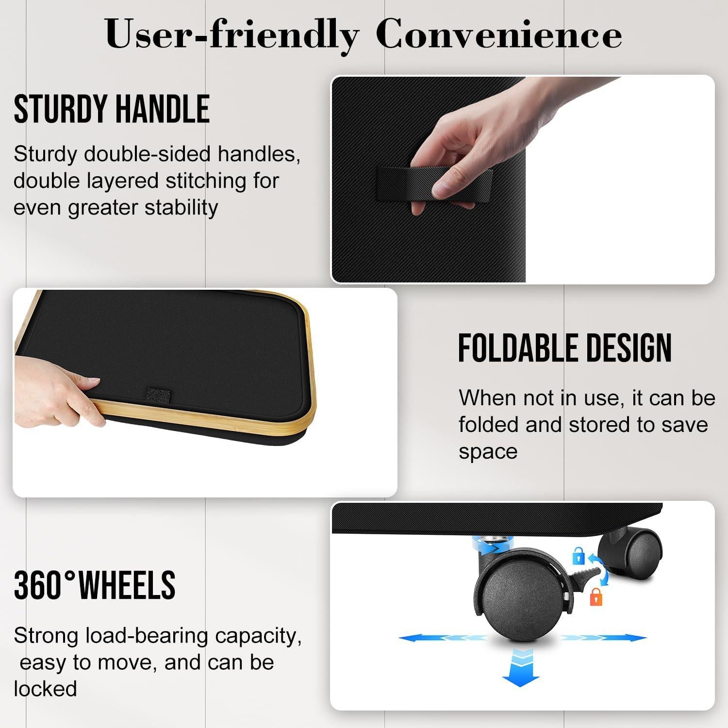 Cesta de Ropa Plegable Wuevu 75L con Ruedas y Tapa - Negro