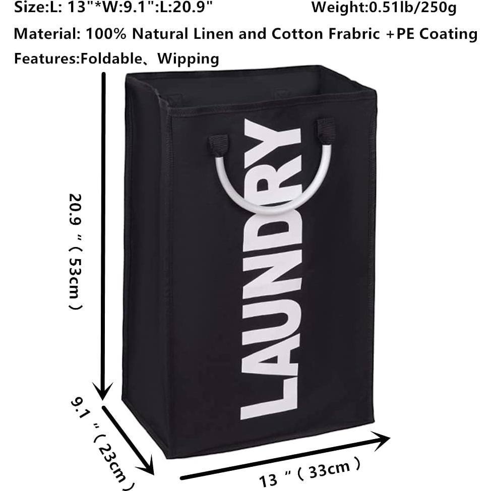 Cesta de Ropa Plegable Abuzhen Negra 53L Impermeable