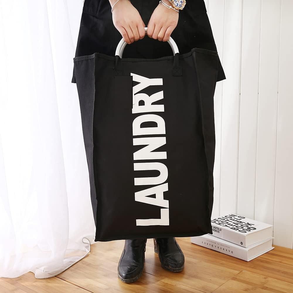 Cesta de Ropa Plegable Abuzhen Negra 53L Impermeable