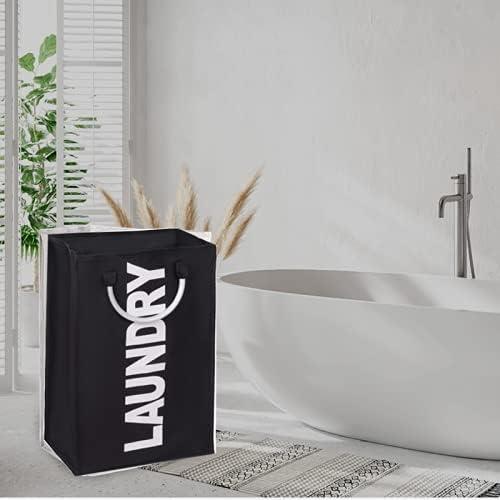 Cesta de Ropa Plegable Abuzhen Negra 53L Impermeable