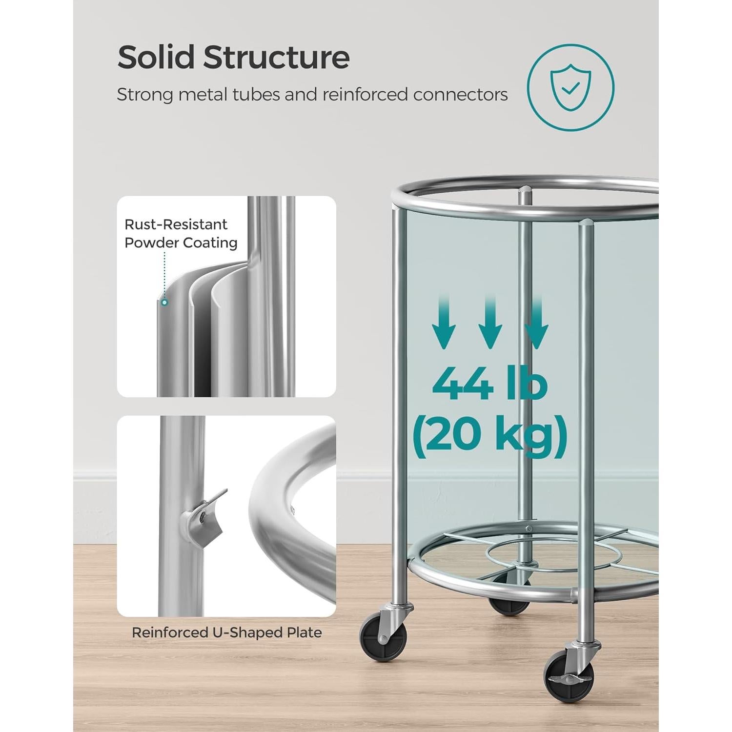 Cesta de Ropa SONGMICS 110L con Ruedas y Marco de Acero