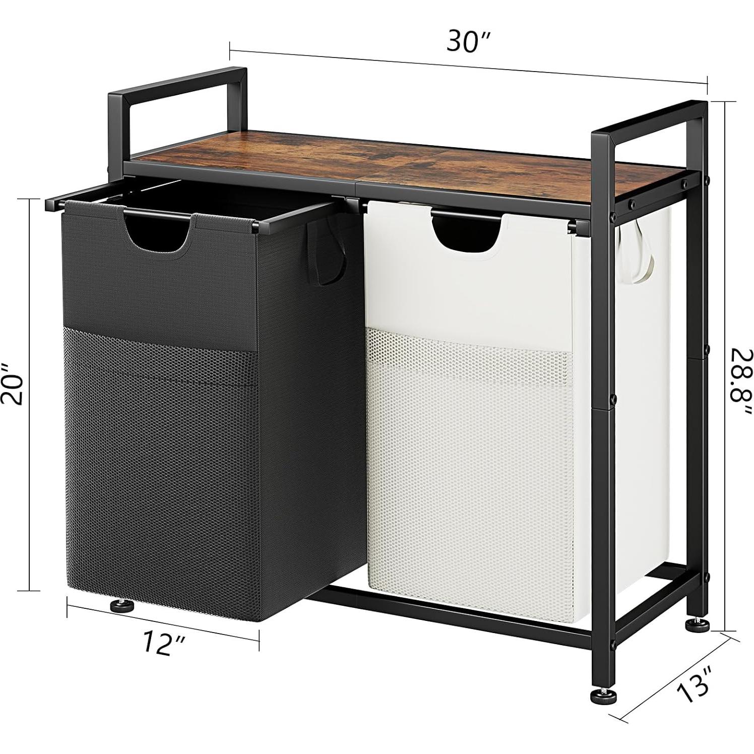 Cesto de Ropa Doble Lulive 112L con Bolsas Extraíbles y Mangos