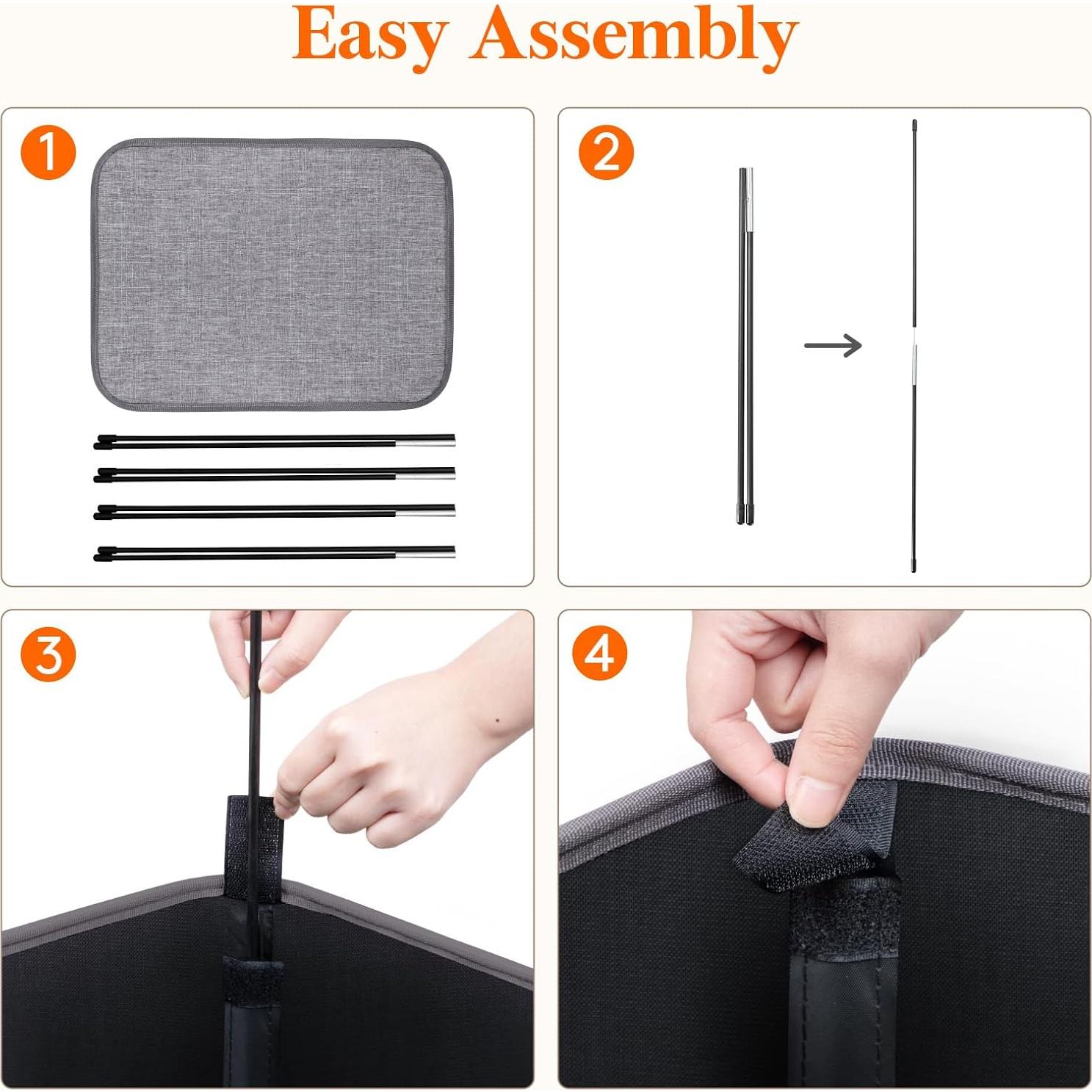 Cesta de Ropa Plegable Lifewit 80L Gris Claro para Lavandería