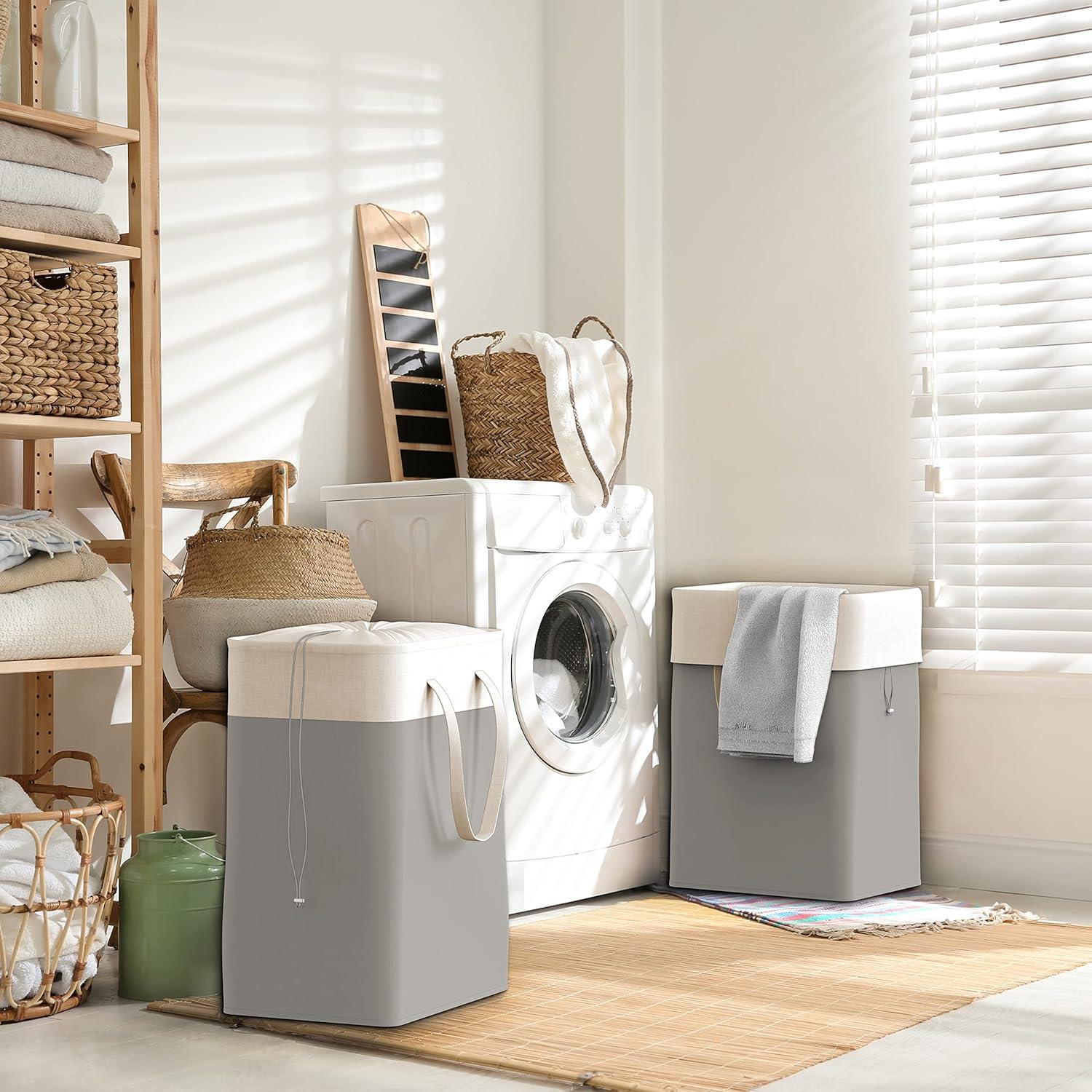 Cesta de Ropa Colapsable 75L Simple Houseware Gris