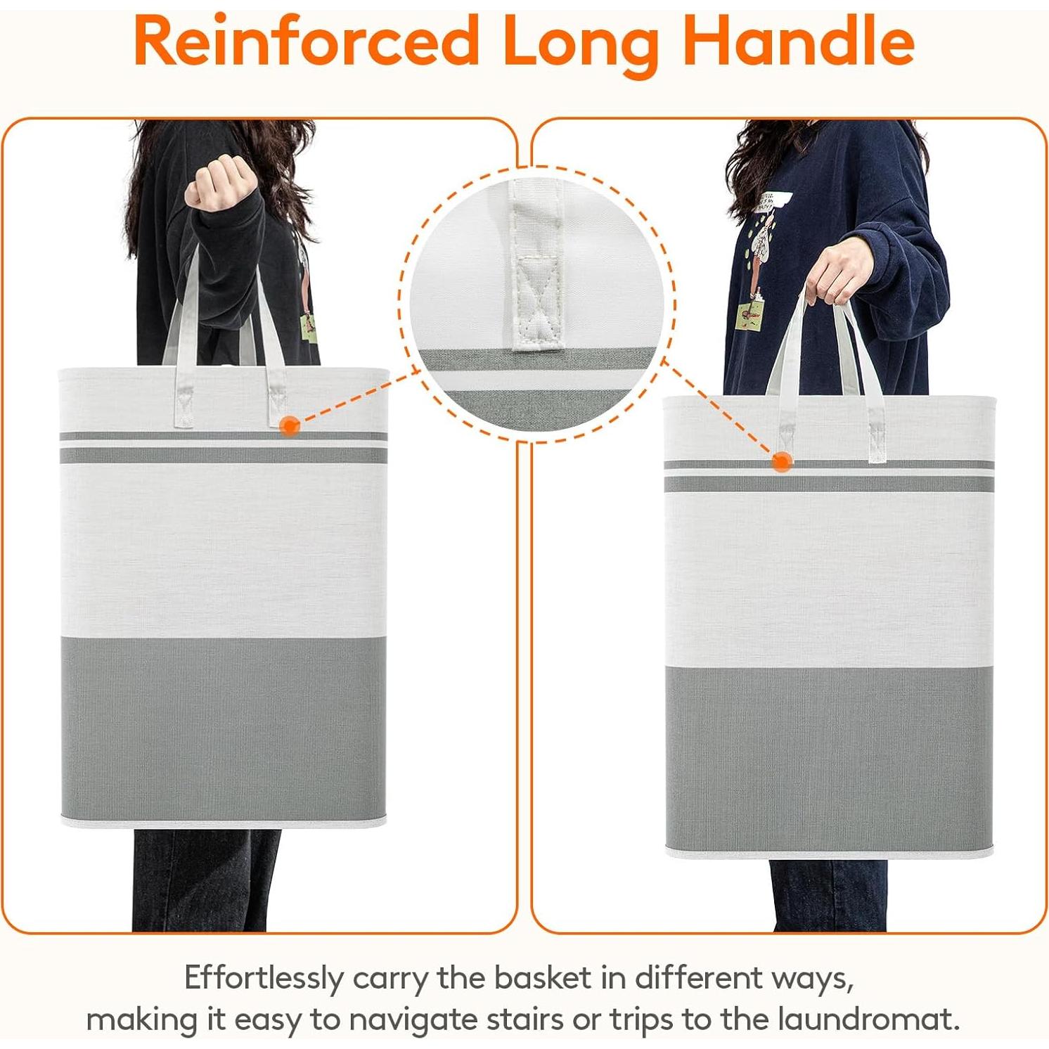 Cesto de Ropa Plegable Lifewit 80L 2 Pack Impermeable Gris