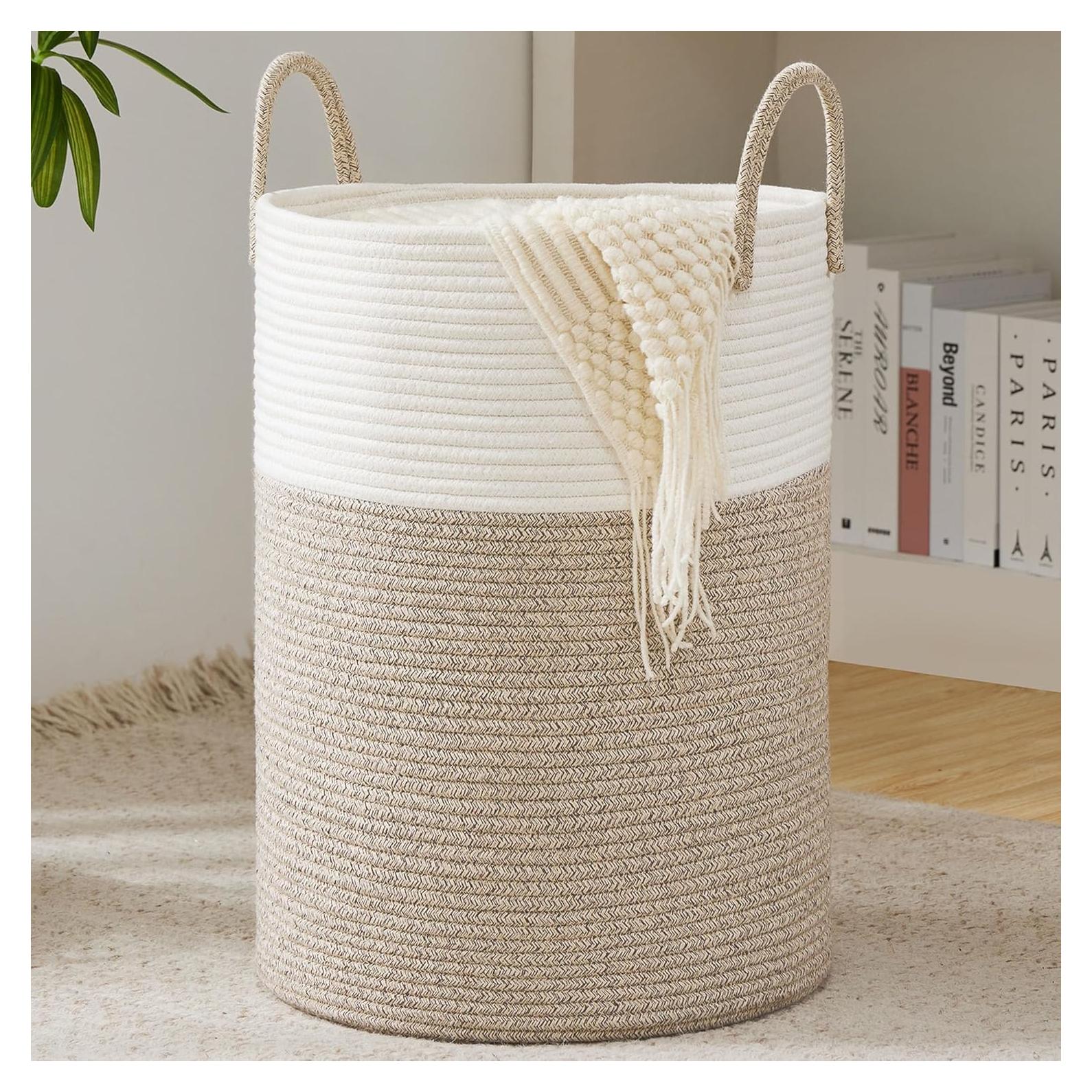 Cesta de Ropa Colapsable YOUDENOVA 58L Algodón Marrón