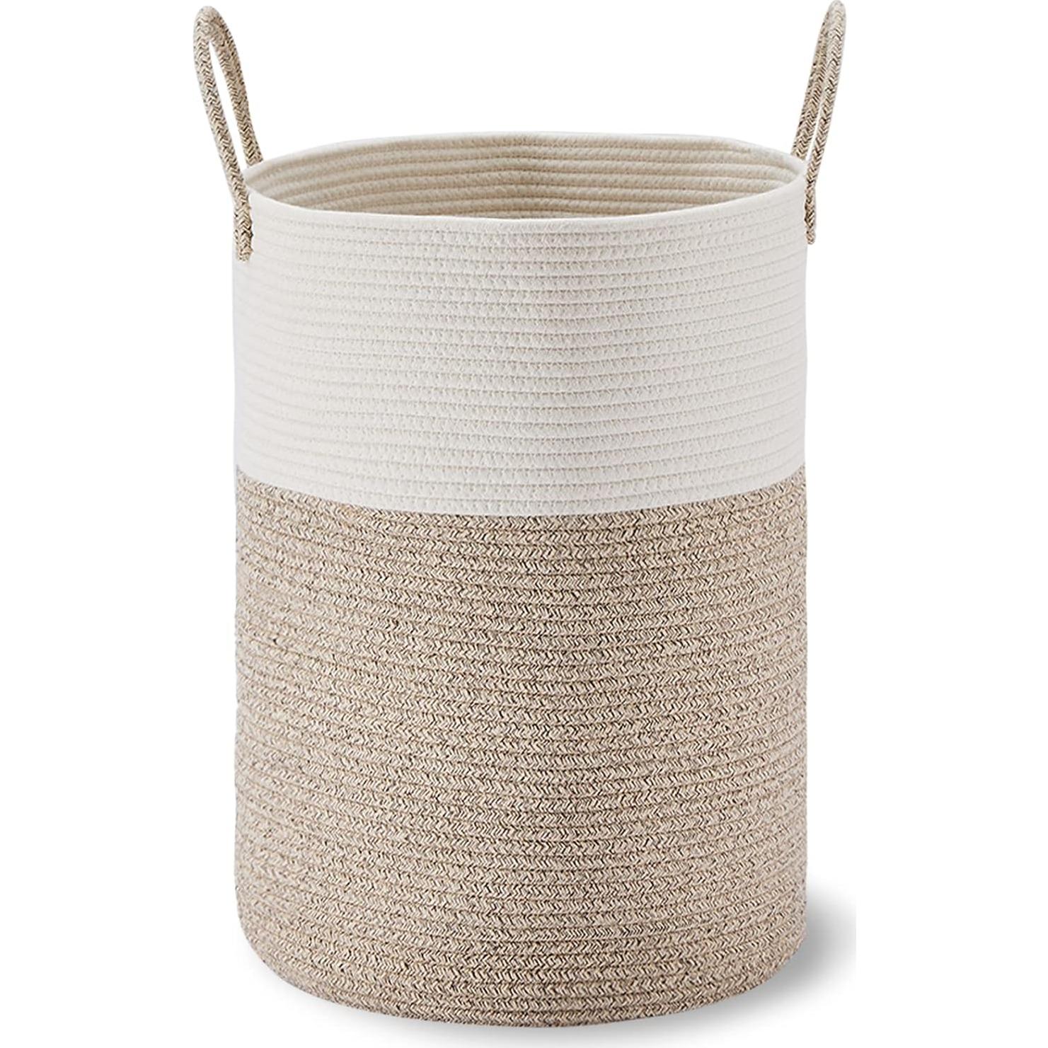 Cesta de Ropa Grande VIPOSCO 58L Algodón Tejido Bicolor