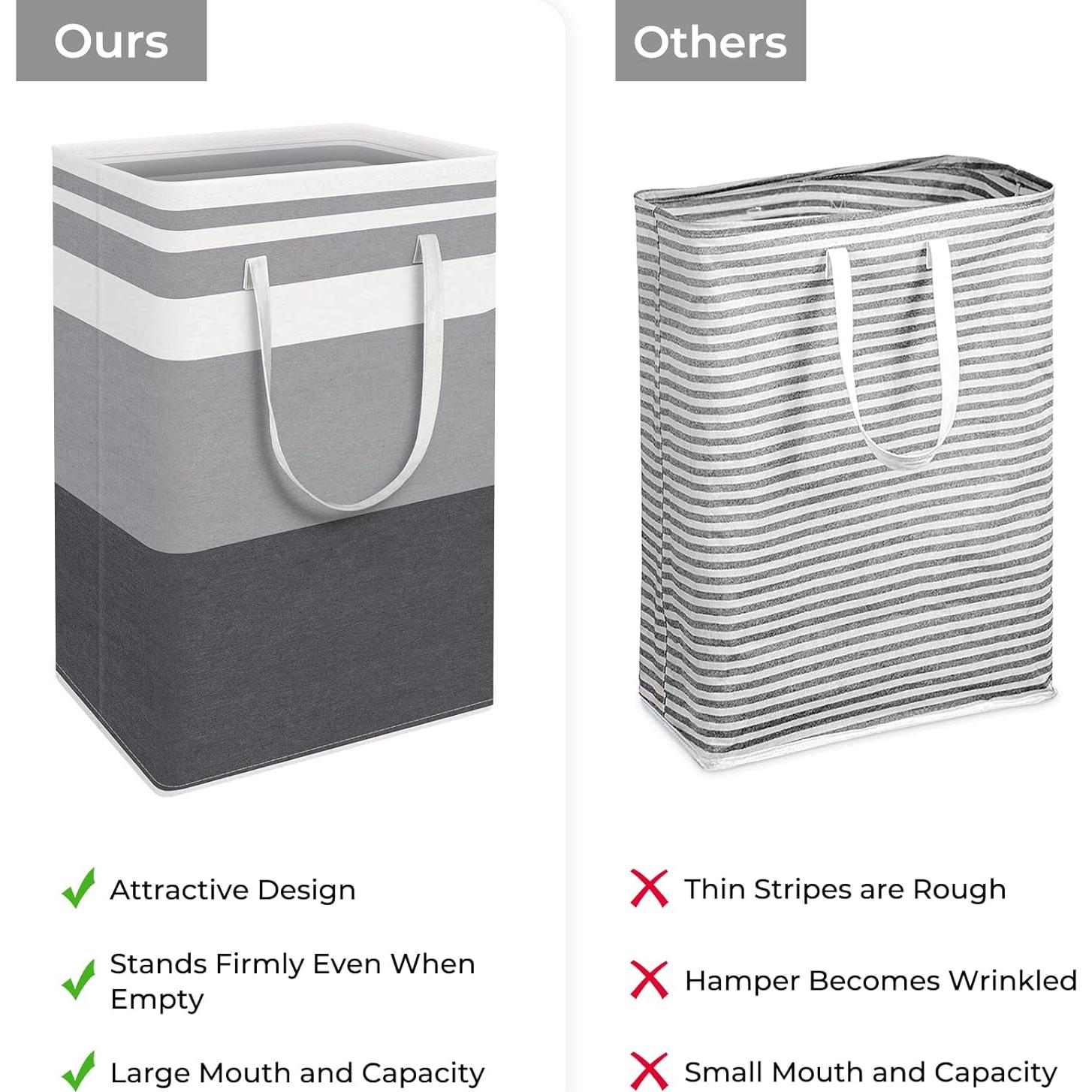 Canasta de Ropa Alta HomeHacks 88L Impermeable Plegable Gris