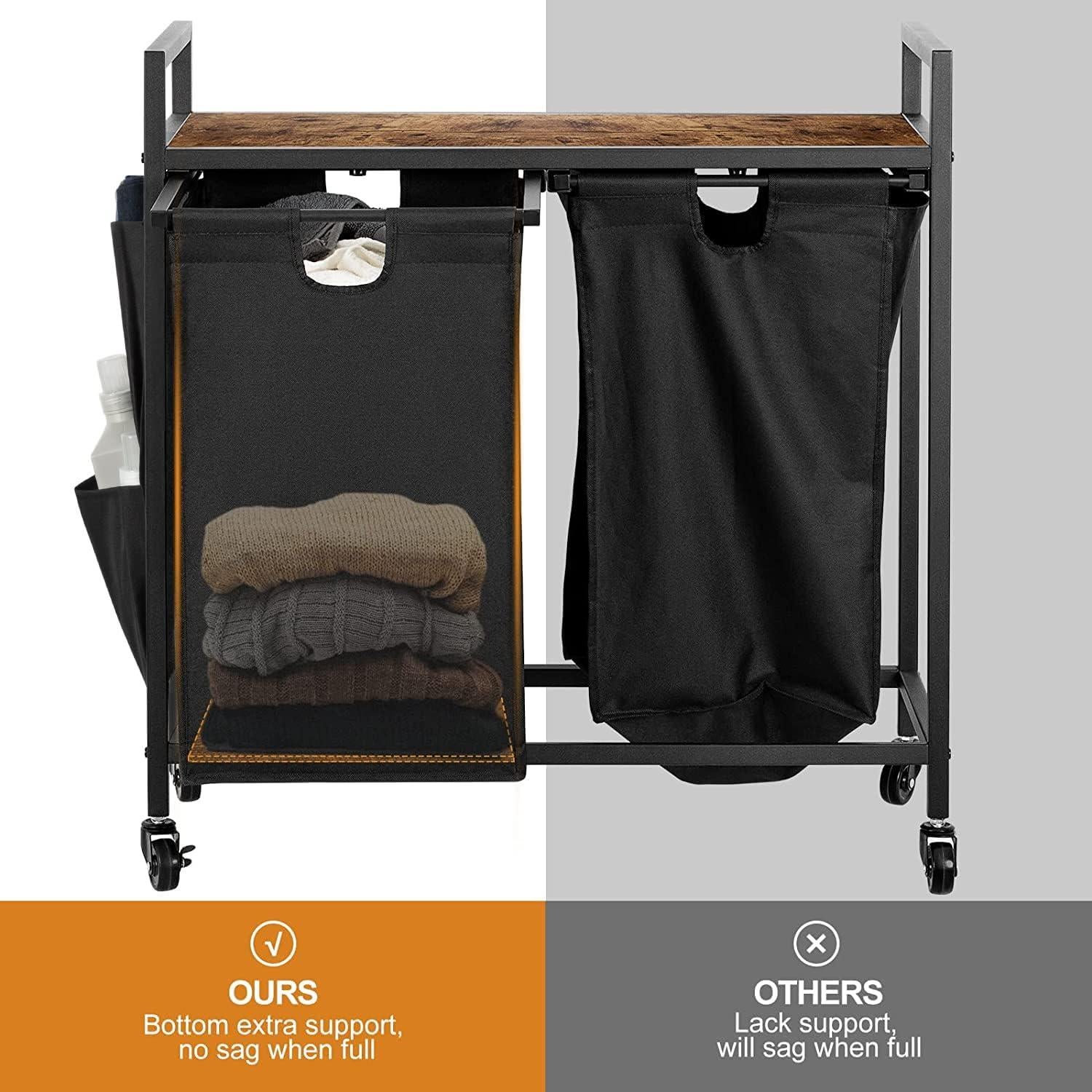 Cesto de Ropa Doble WOWLIVE con Tapa y Ruedas, 110L