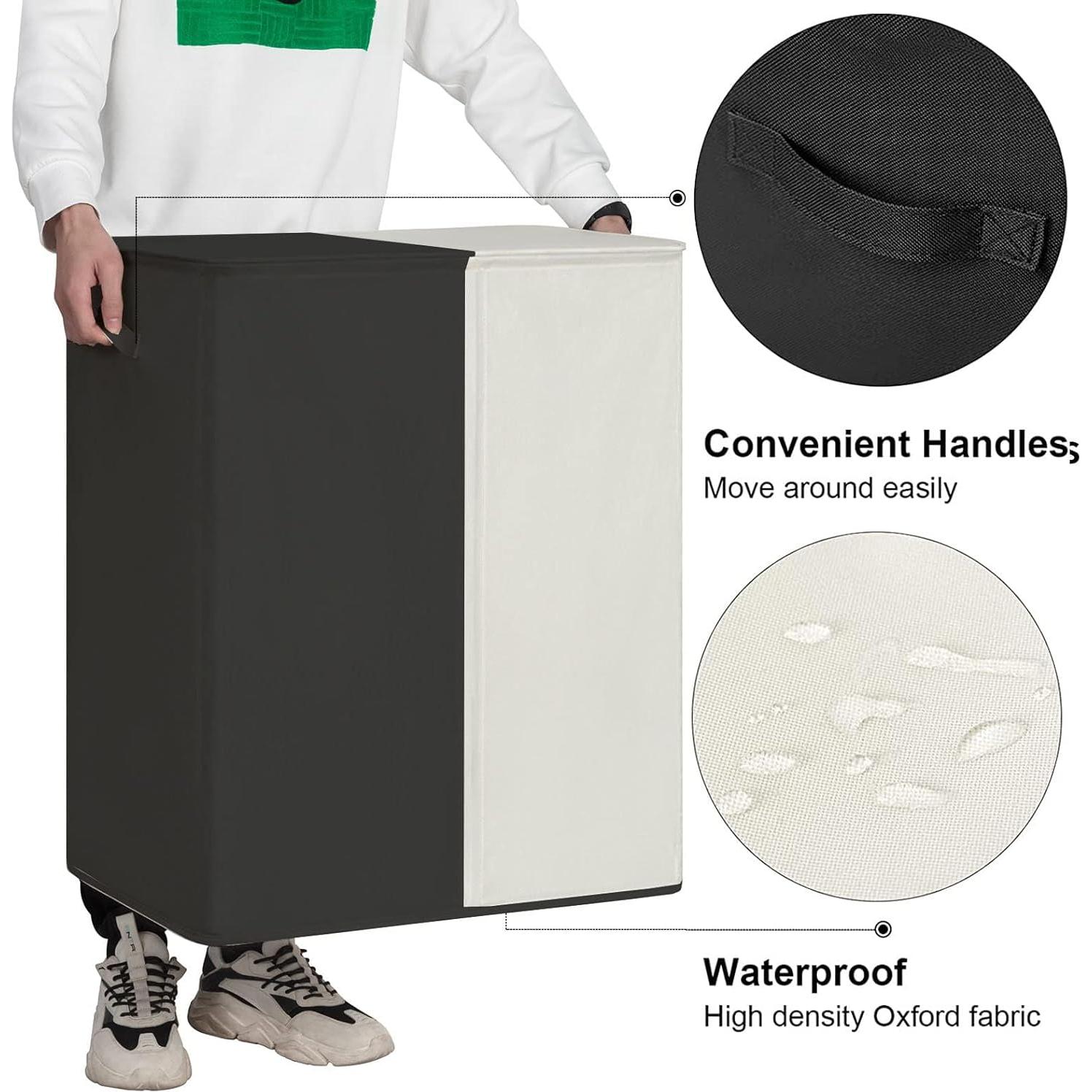 Cesta de Ropa Doble WOWLIVE 154L con Tapa y Bolsas Extraíbles