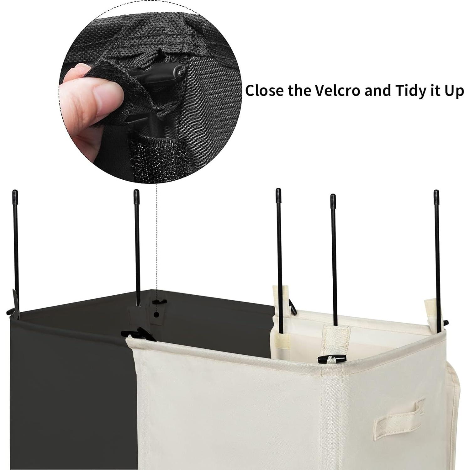 Cesta de Ropa Doble WOWLIVE 154L con Tapa y Bolsas Extraíbles