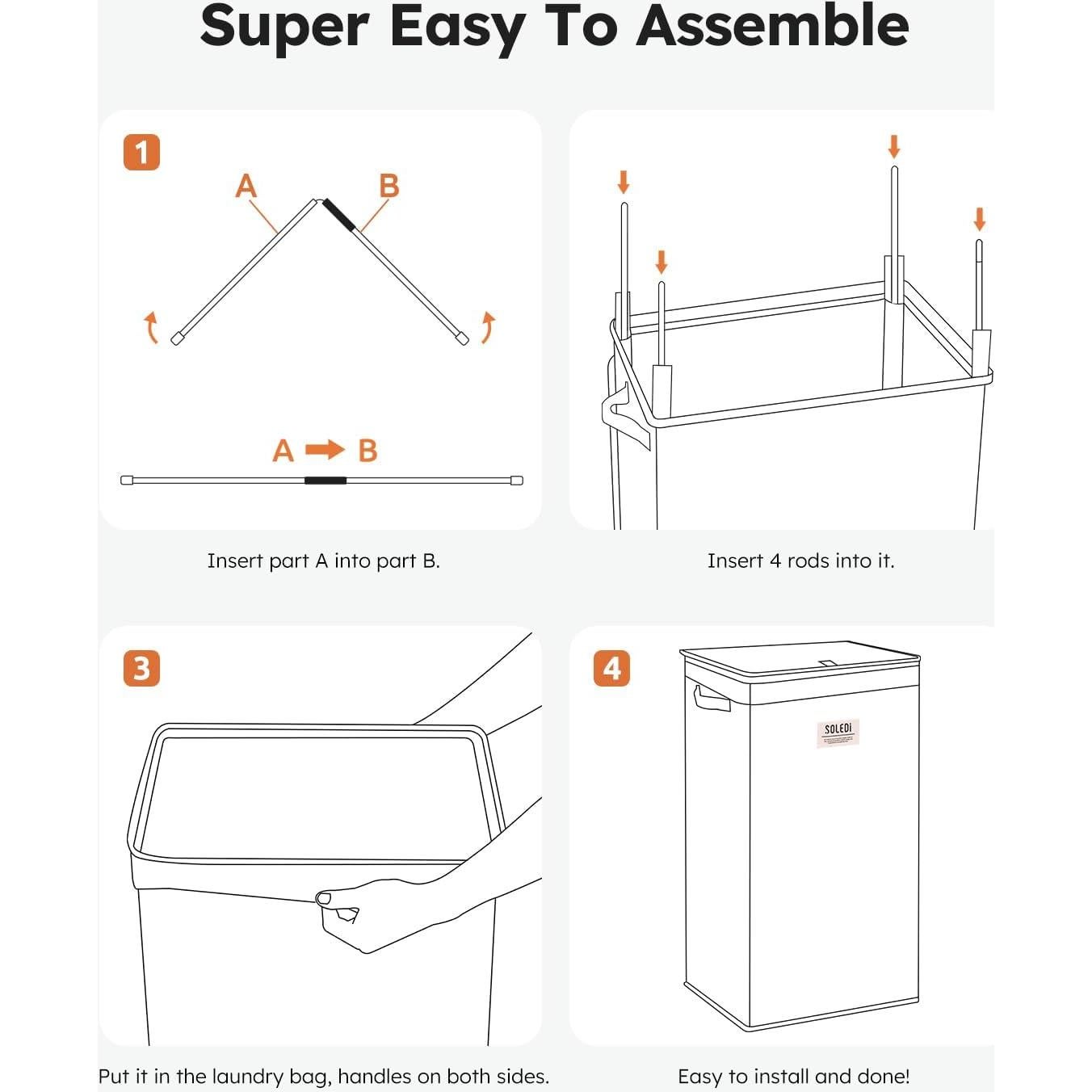 Cesto de Ropa SOLEDI 100L con Tapa y Bolsa Extraíble Chocolate