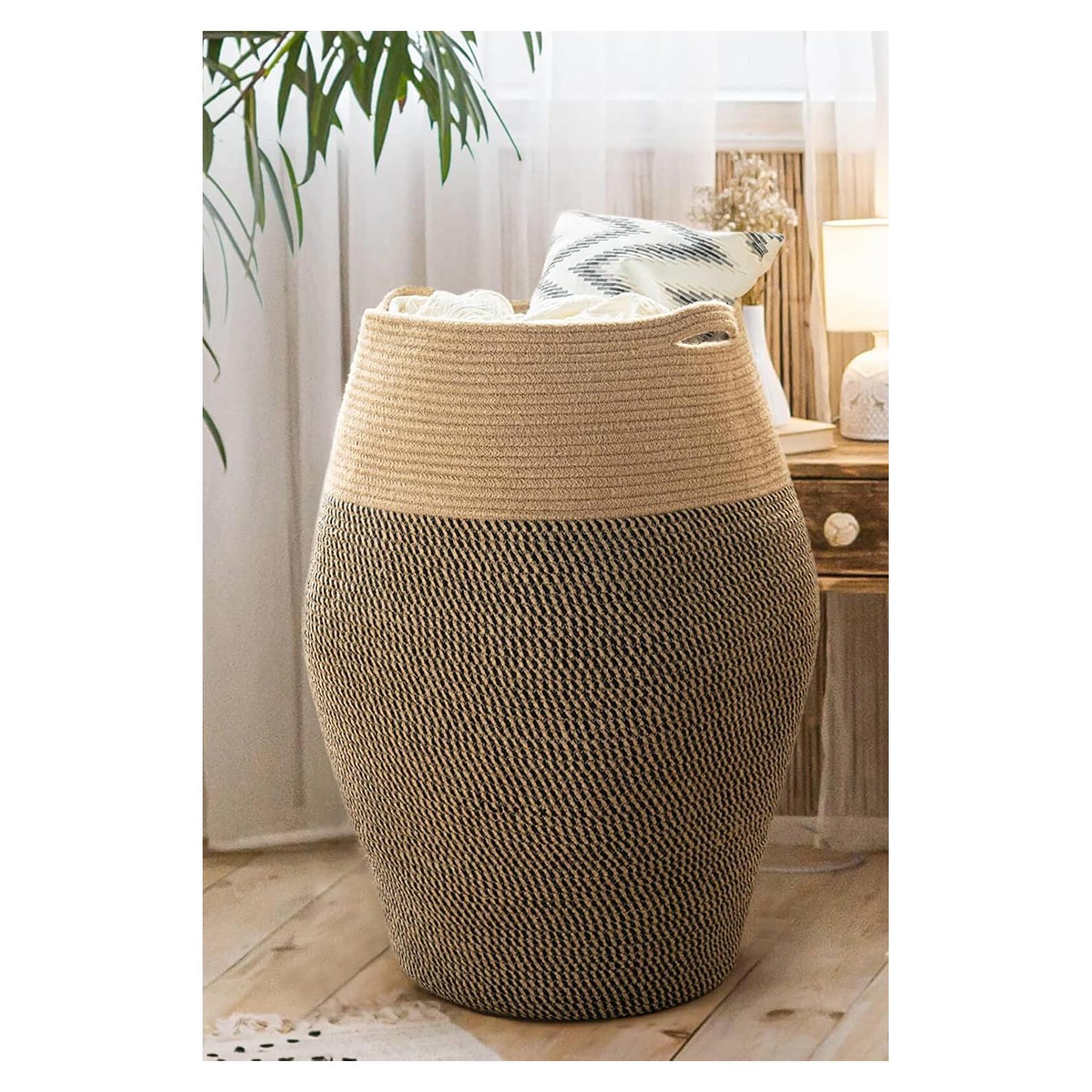 Cesta de Ropa de Yute Goodpick 65x45 cm 105L Colapsable