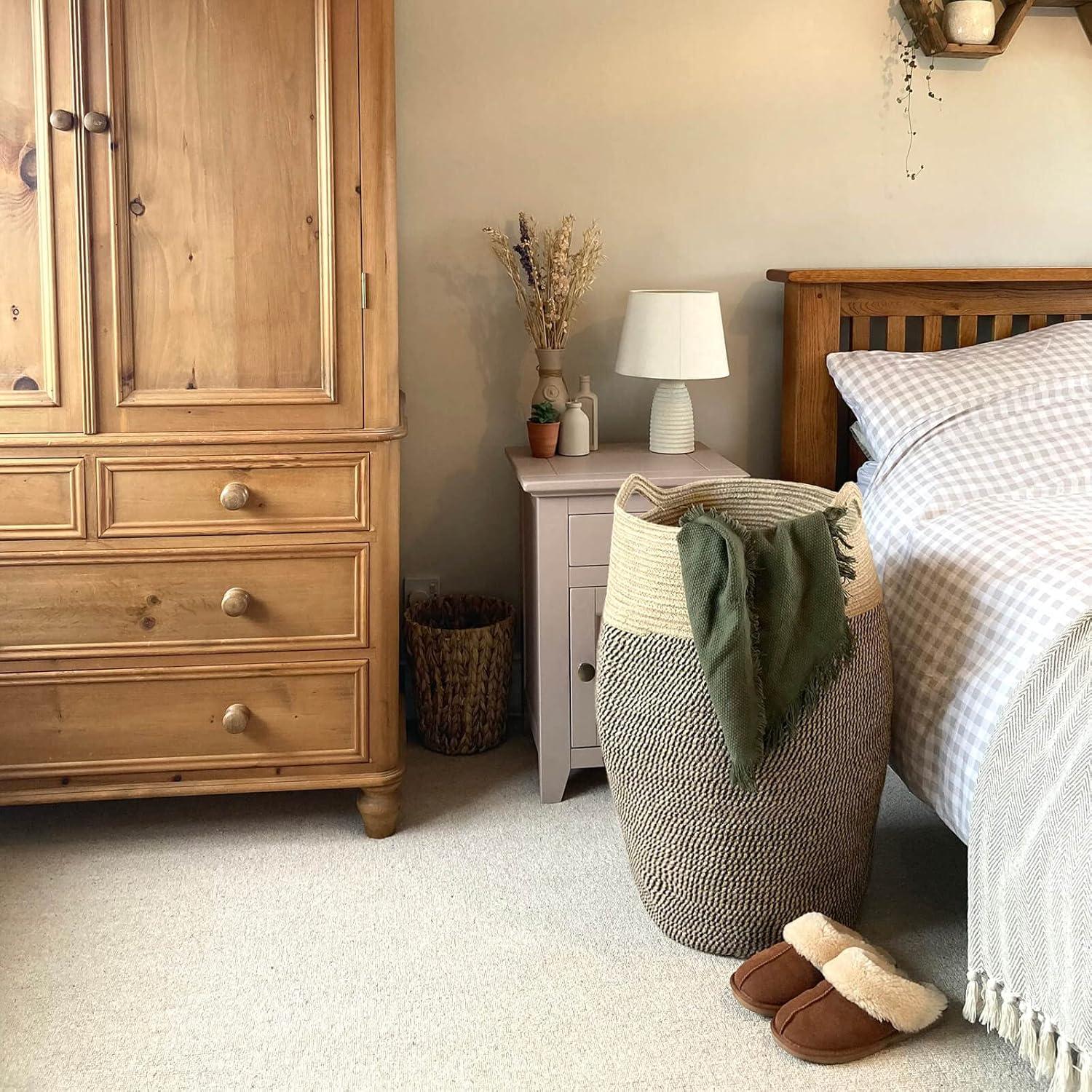 Cesta de Ropa de Yute Goodpick 65x45 cm 105L Colapsable