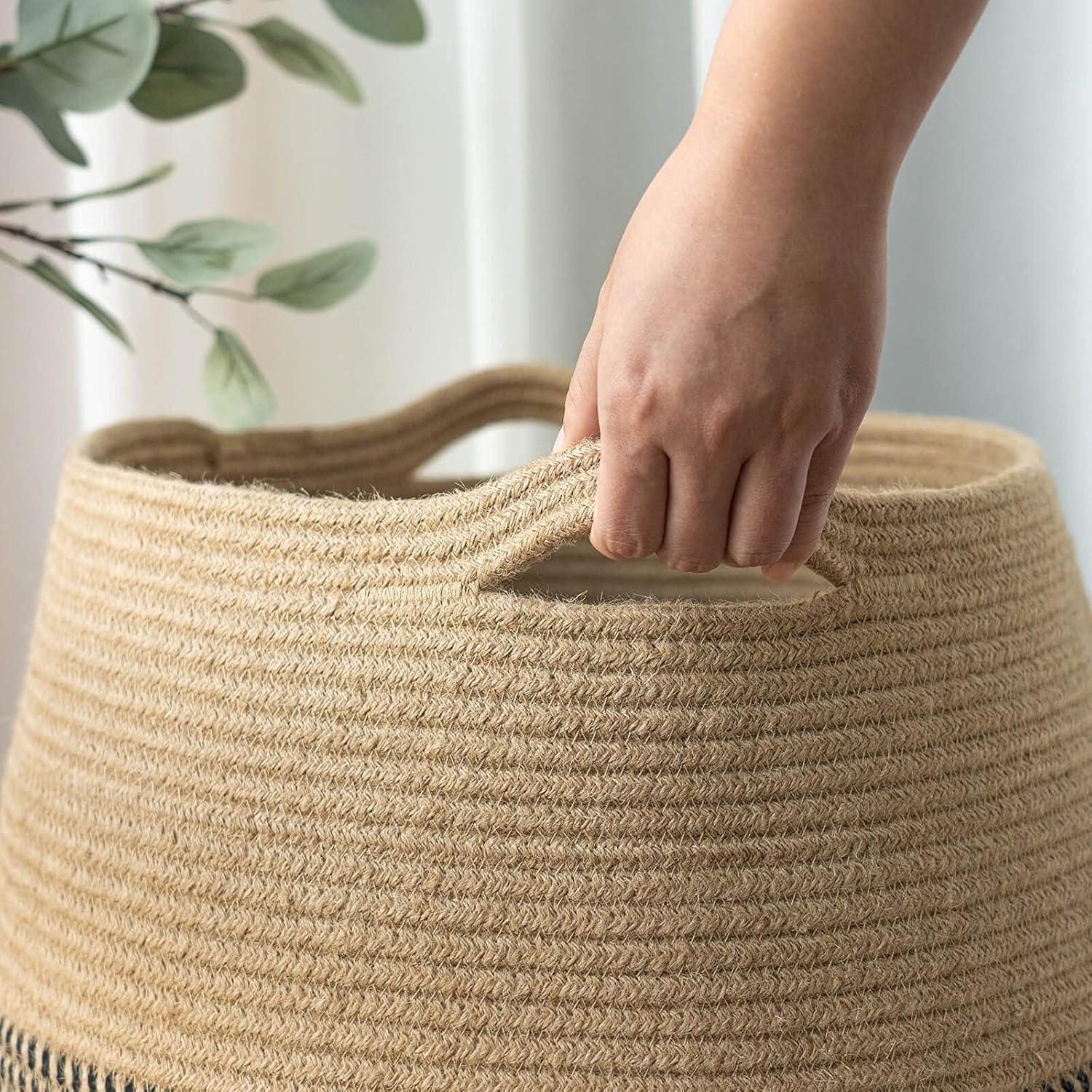 Cesta de Ropa de Yute Goodpick 65x45 cm 105L Colapsable