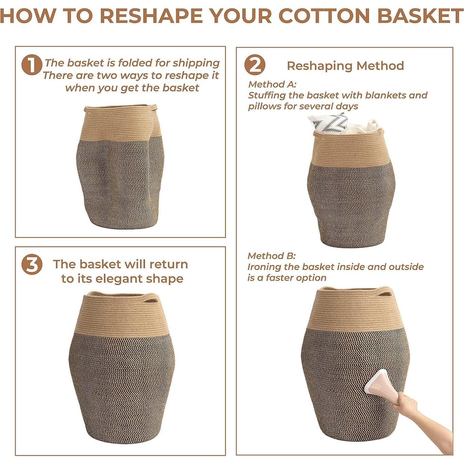 Cesta de Ropa de Yute Goodpick 65x45 cm 105L Colapsable