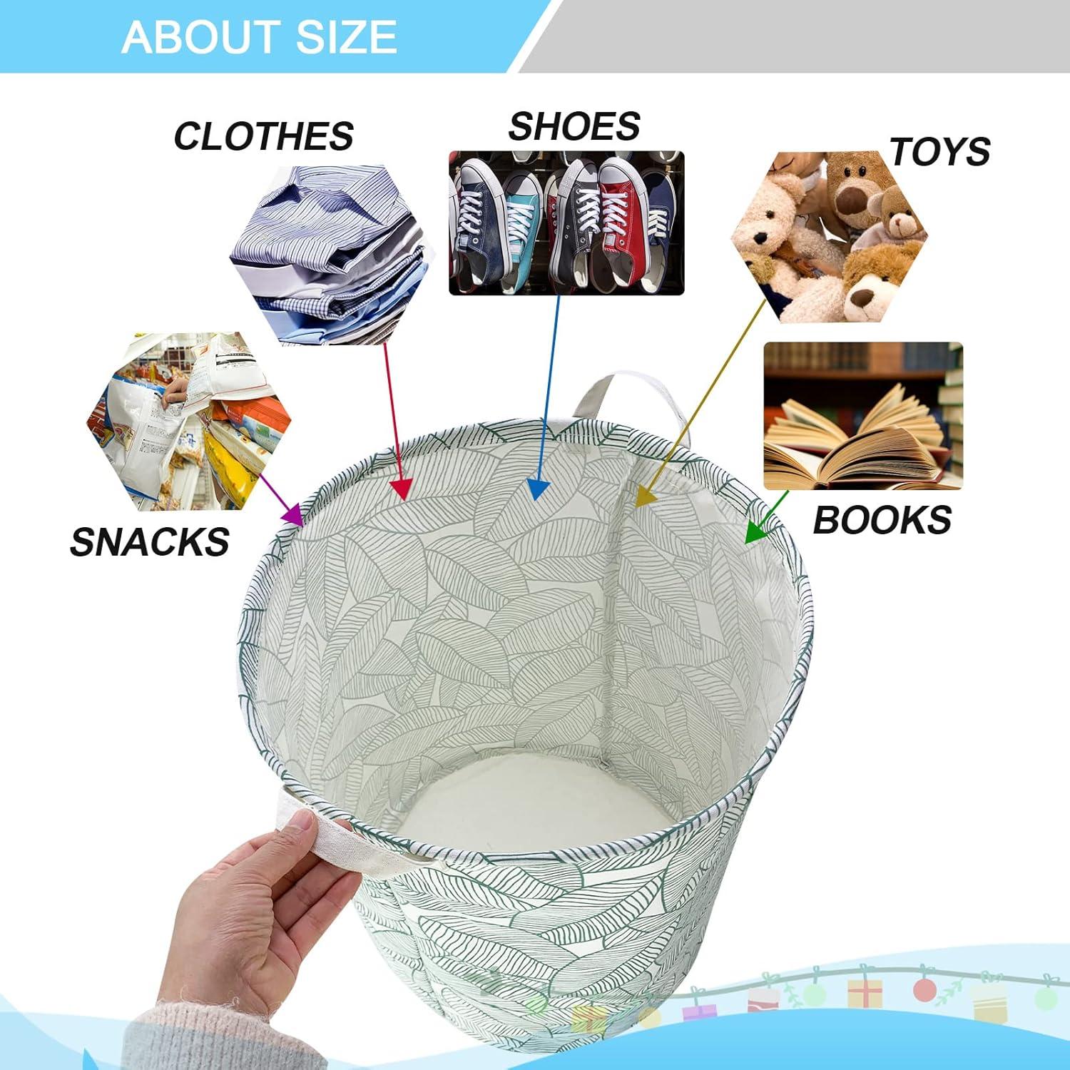 Cesta de Ropa Plegable Mziart 63L Hoja Verde Grande