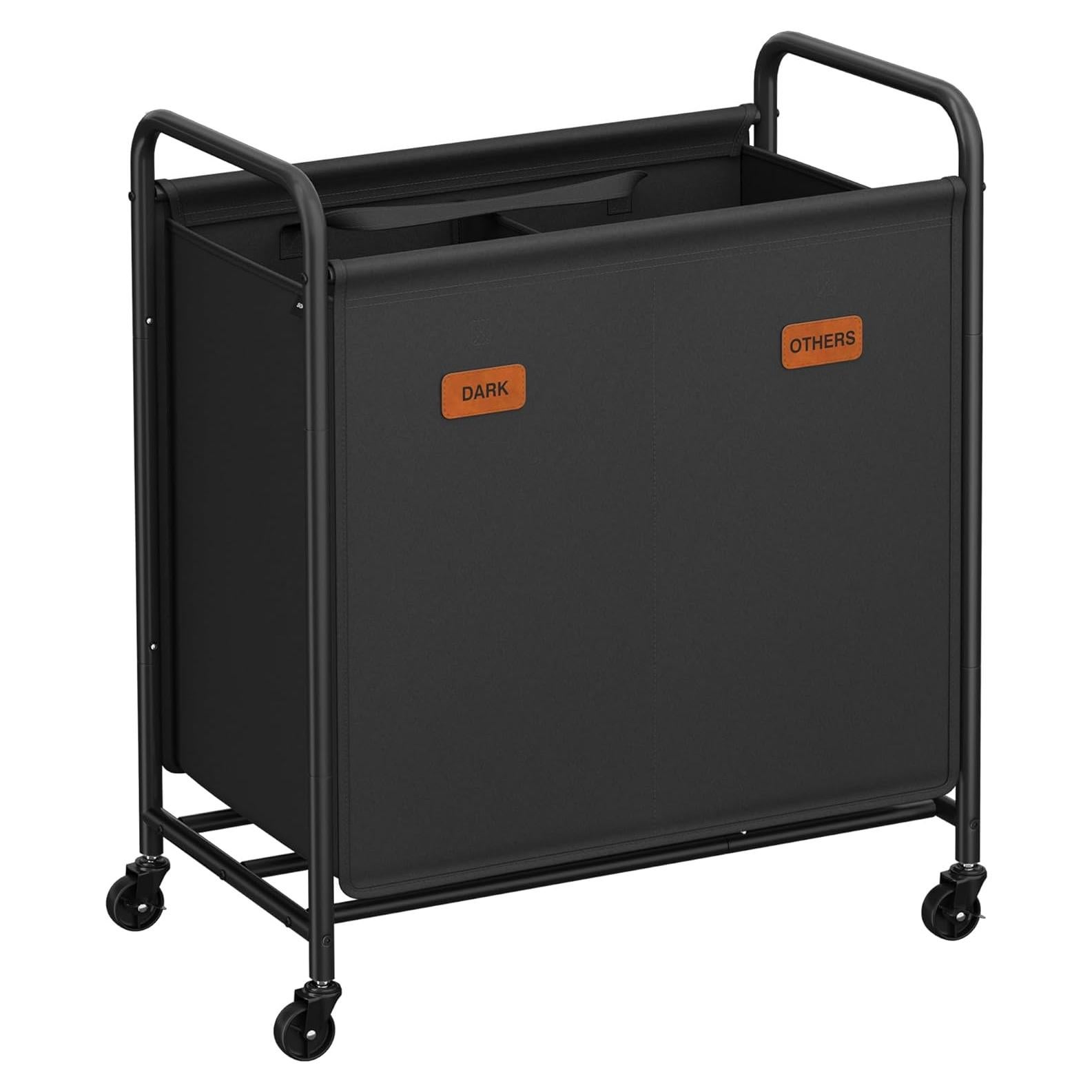 Cesto de Ropa SONGMICS 2 Secciones 140L Negro Tinta