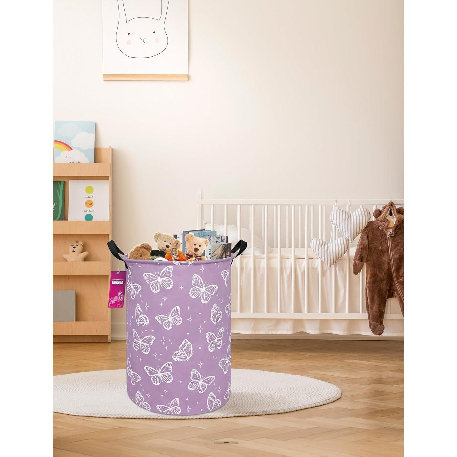 Cesta de lavandería grande INGUA 50L colapsable mariposa